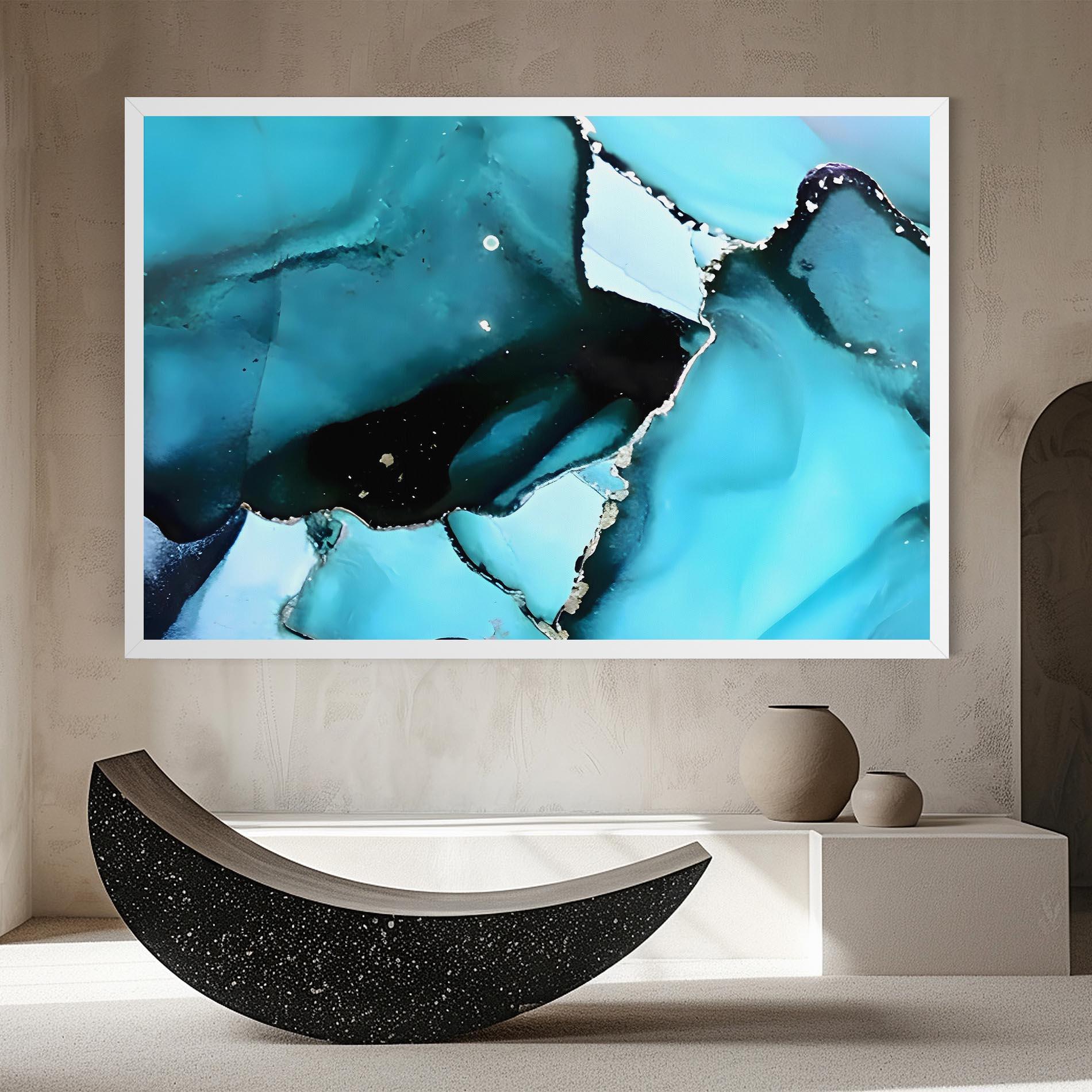 Tablou Canvas Blue Paint Marble mockup 8