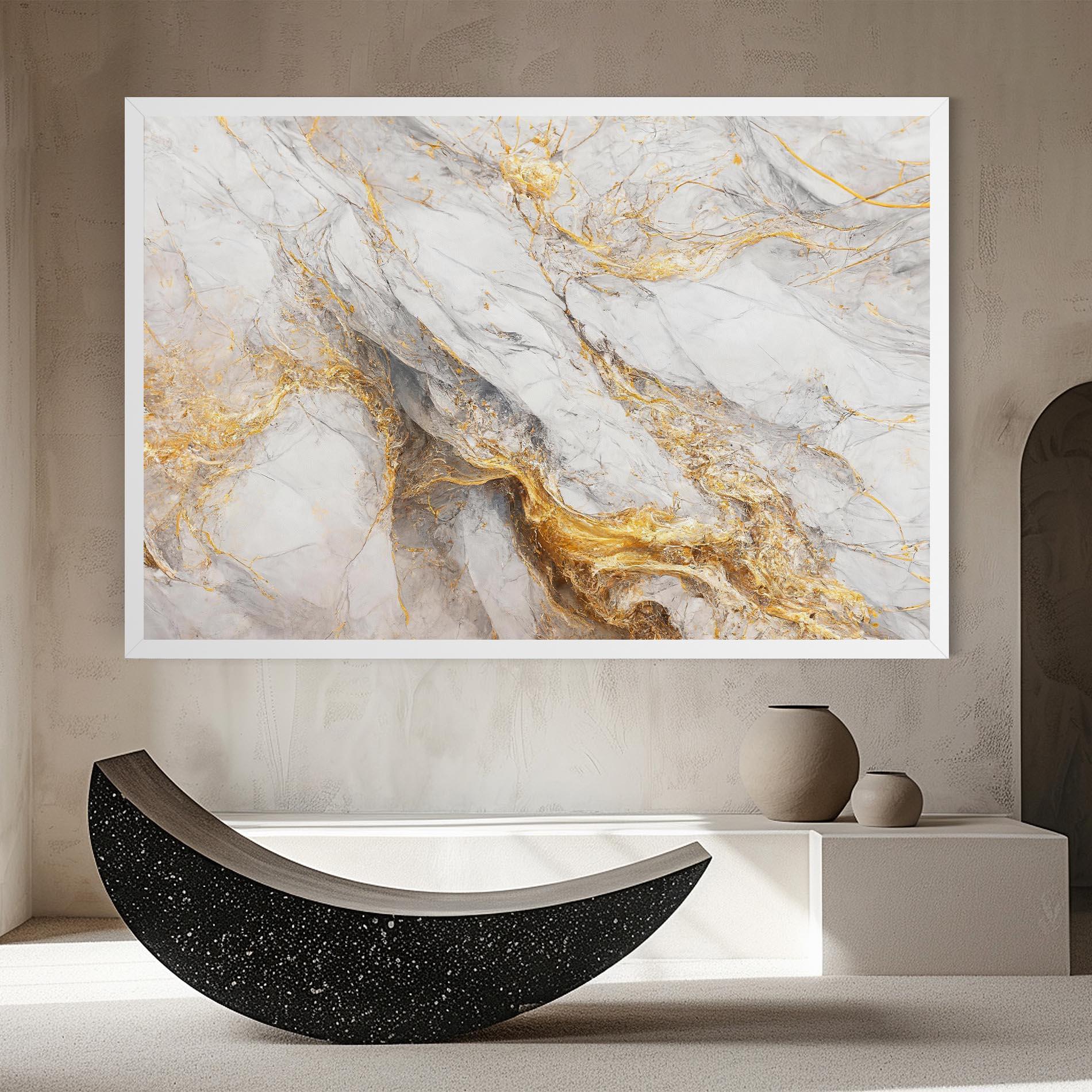 Tablou Canvas Gold Liquid Grey Marble mockup 8
