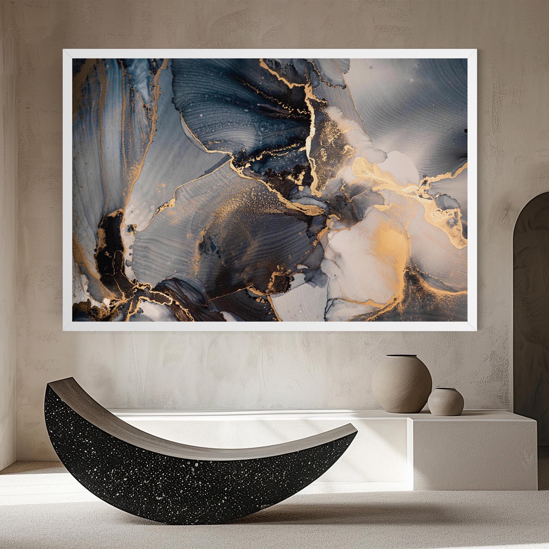 Tablou Canvas Golden Abstract Marble mockup 8