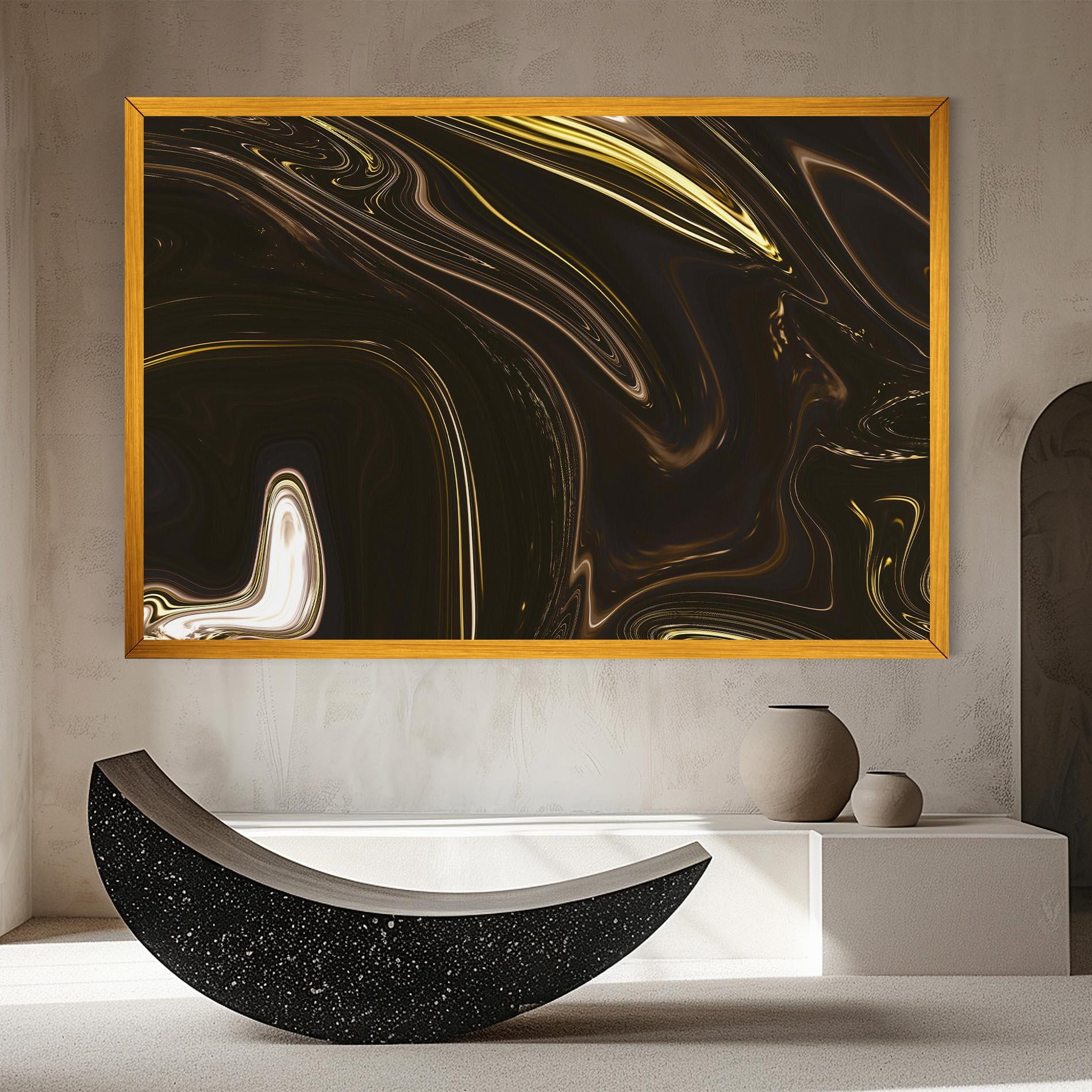 Tablou Canvas Black Gold Marble mockup 8