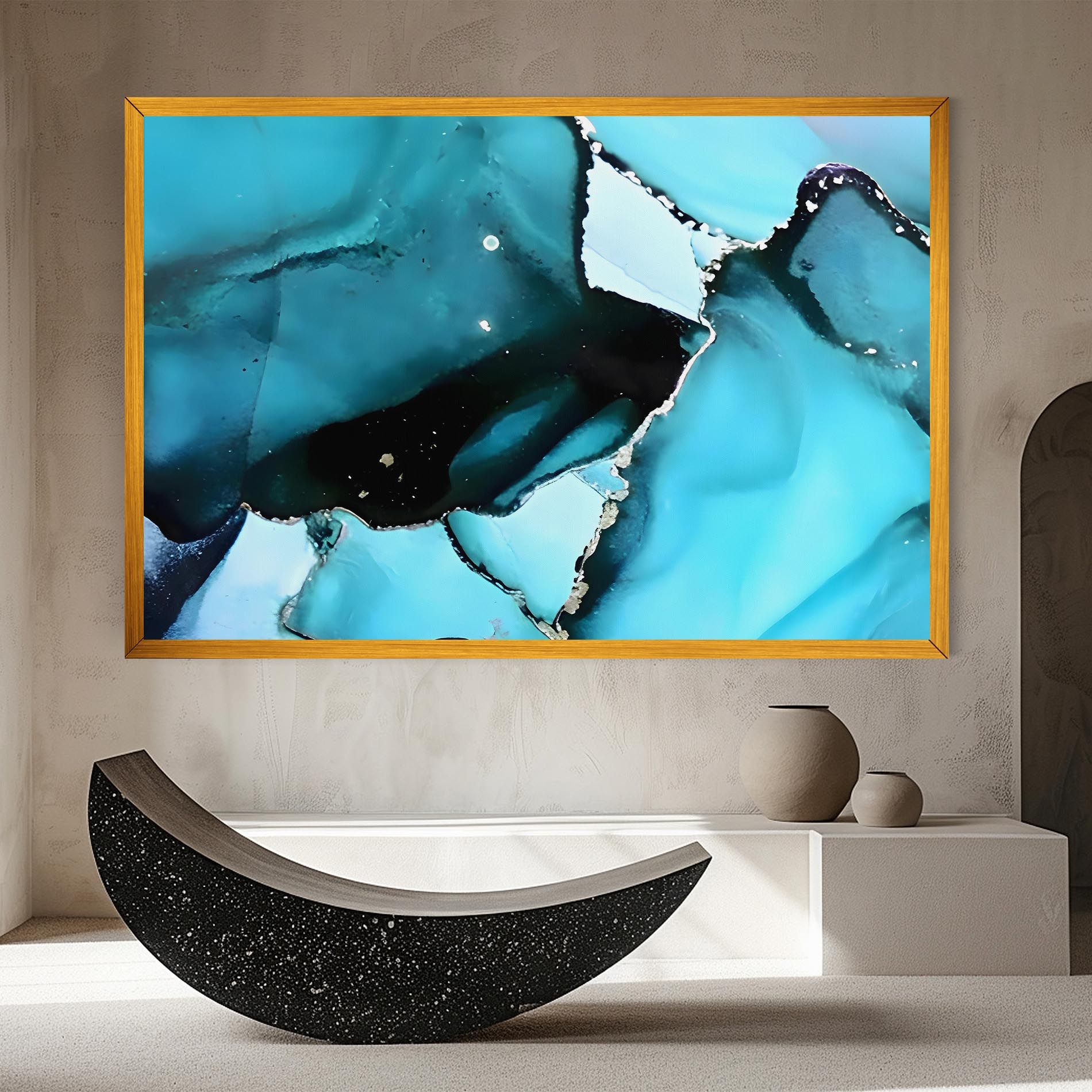 Blue Paint Marble mockup 8