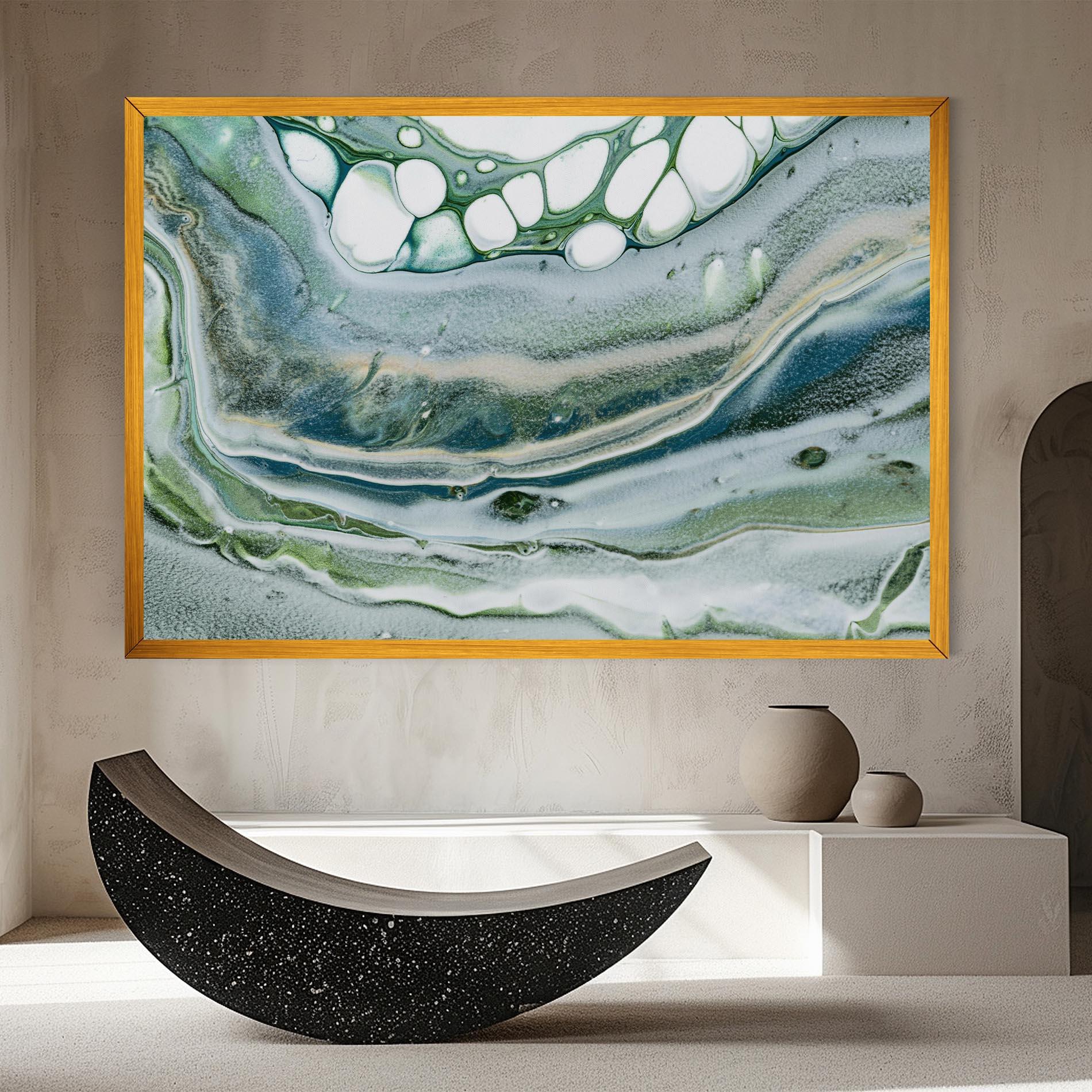 Tablou Canvas Dark Green Liquid mockup 8