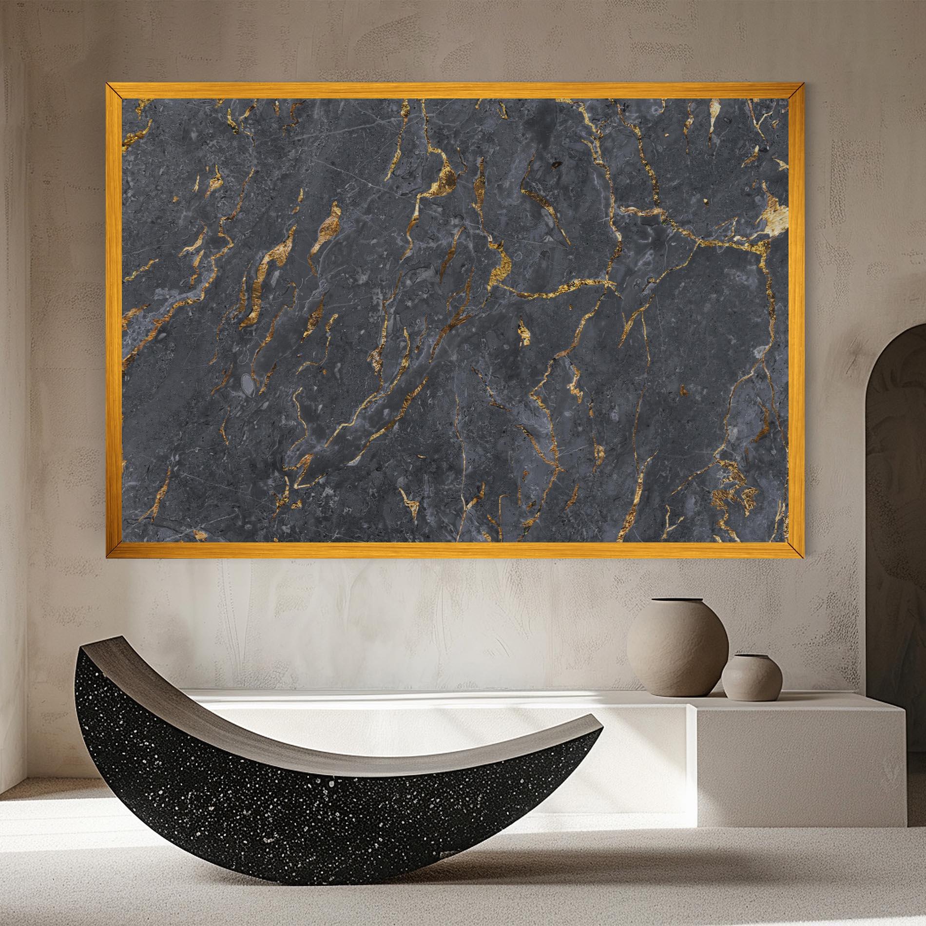 Tablou Canvas Gold Grey Marble mockup 8
