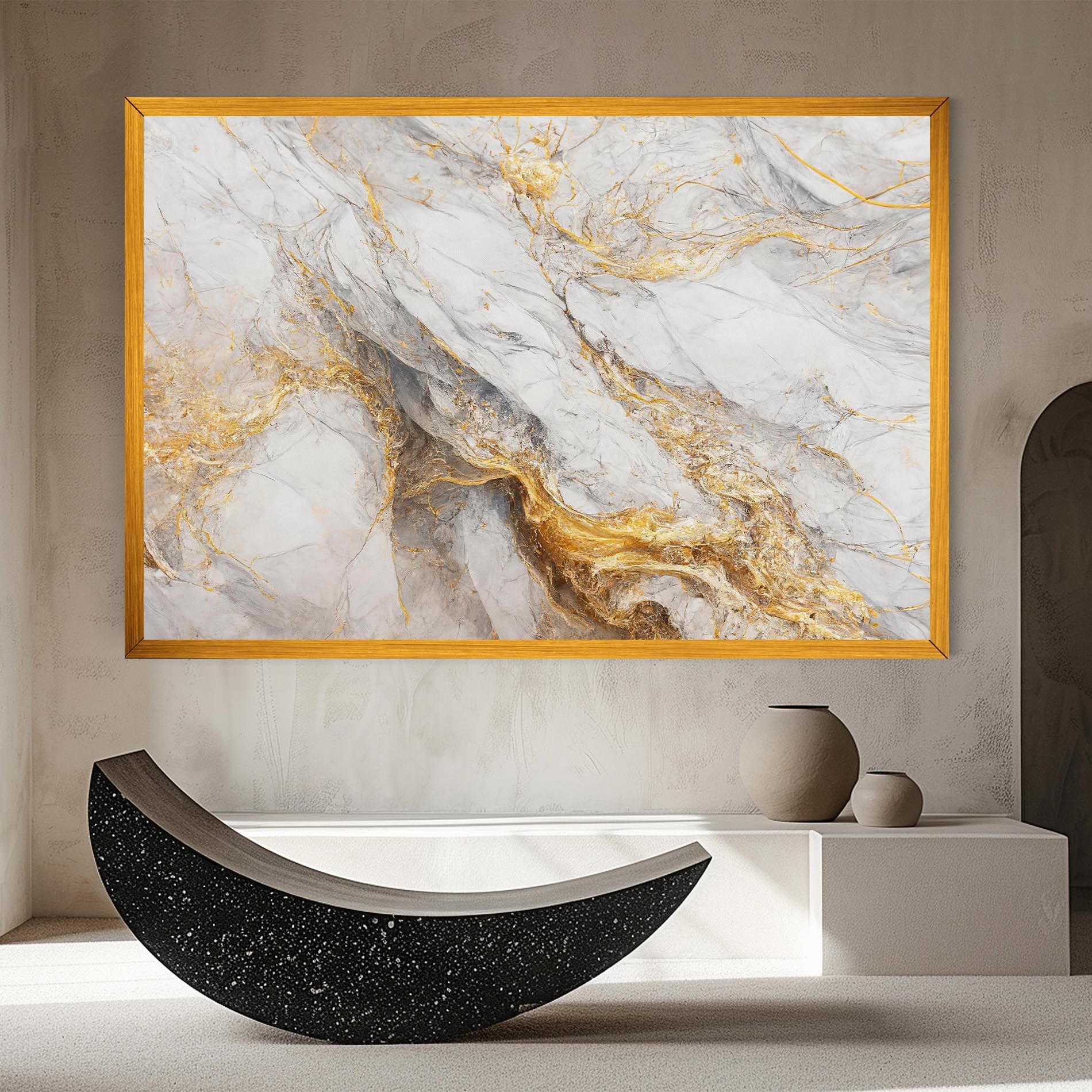 Gold Liquid Grey Marble mockup 8