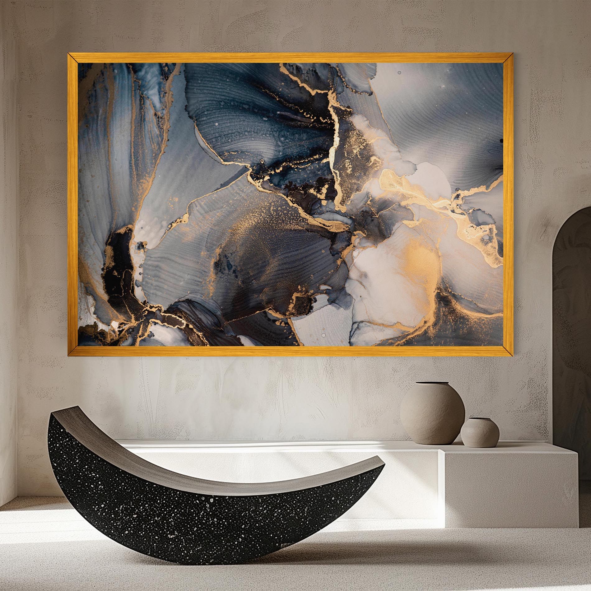 Golden Abstract Marble mockup 8