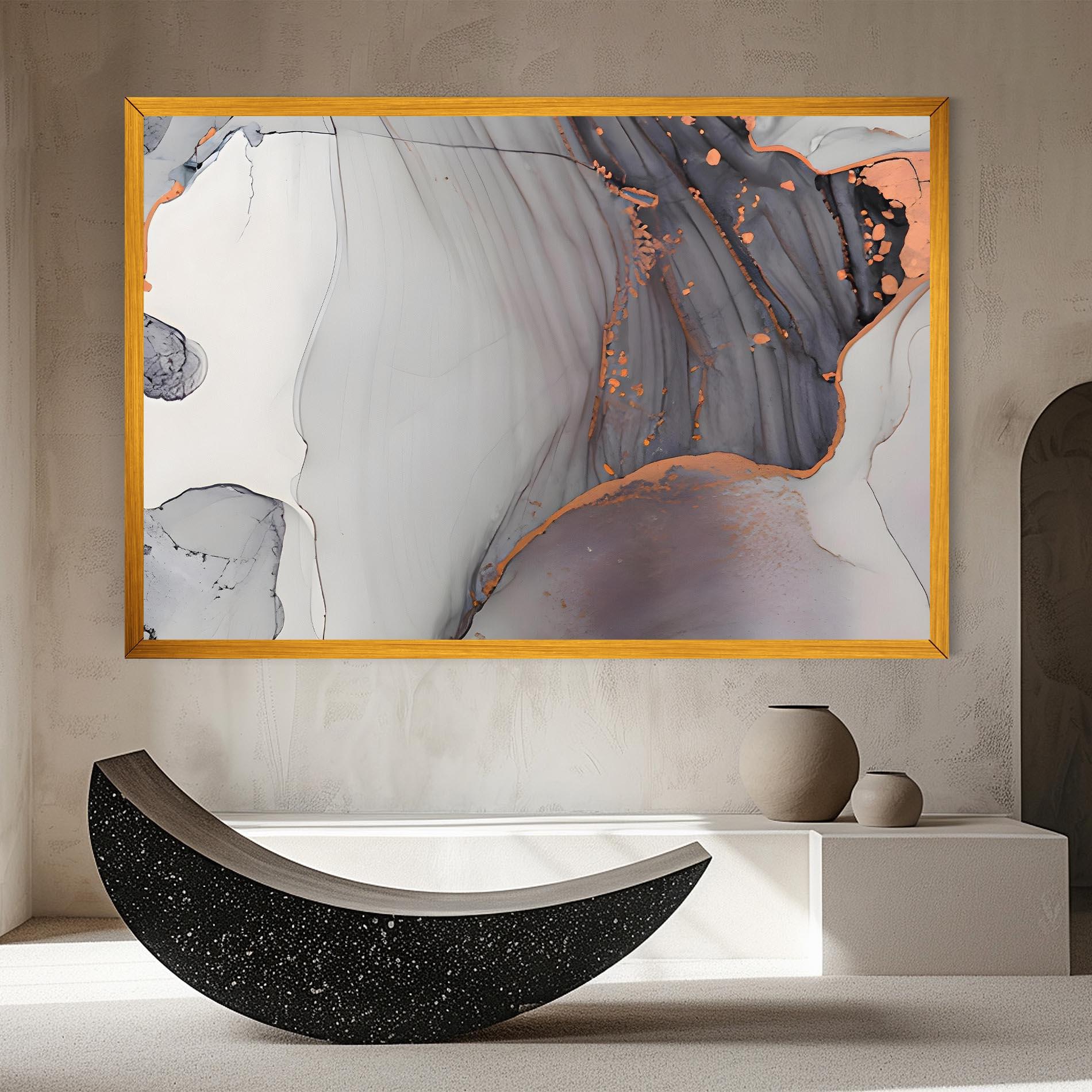 Tablou Canvas Grey Pink Liquid Marble mockup 8