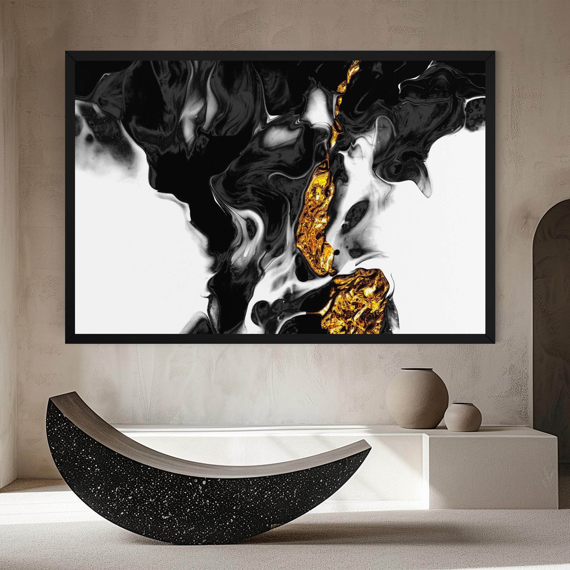 Tablou Canvas Abstract Black And Gold mockup 8