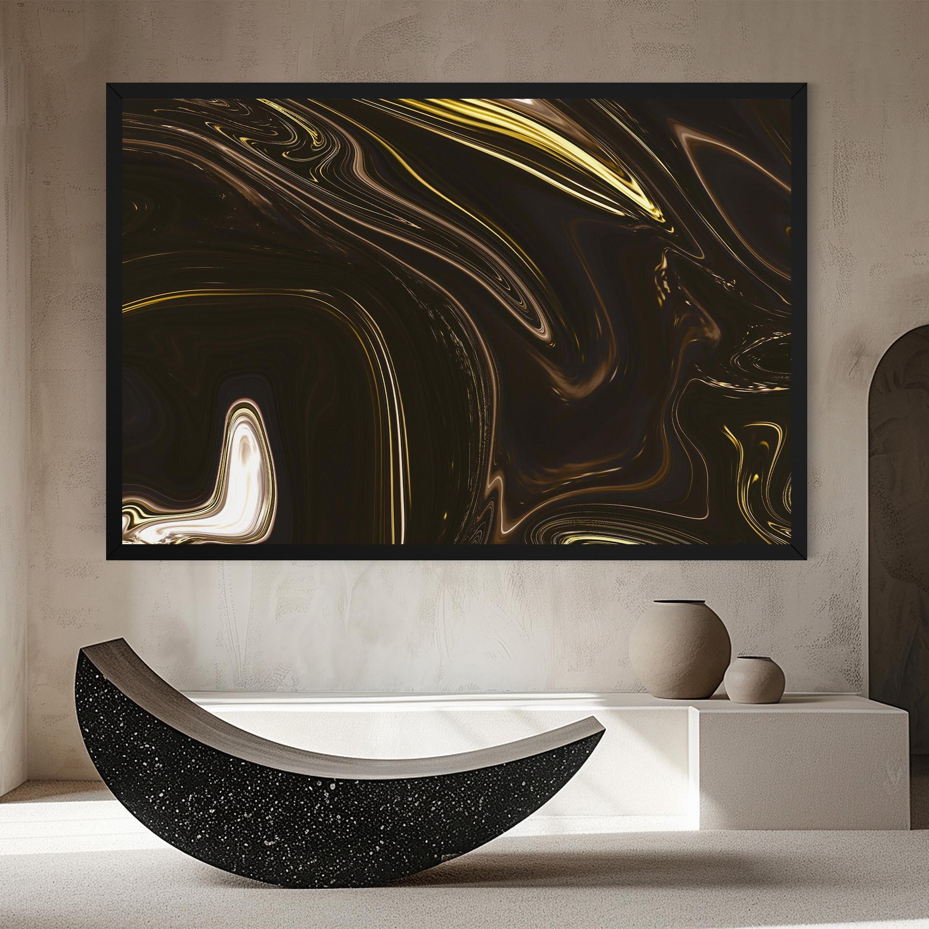 Tablou Canvas Black Gold Marble mockup 8