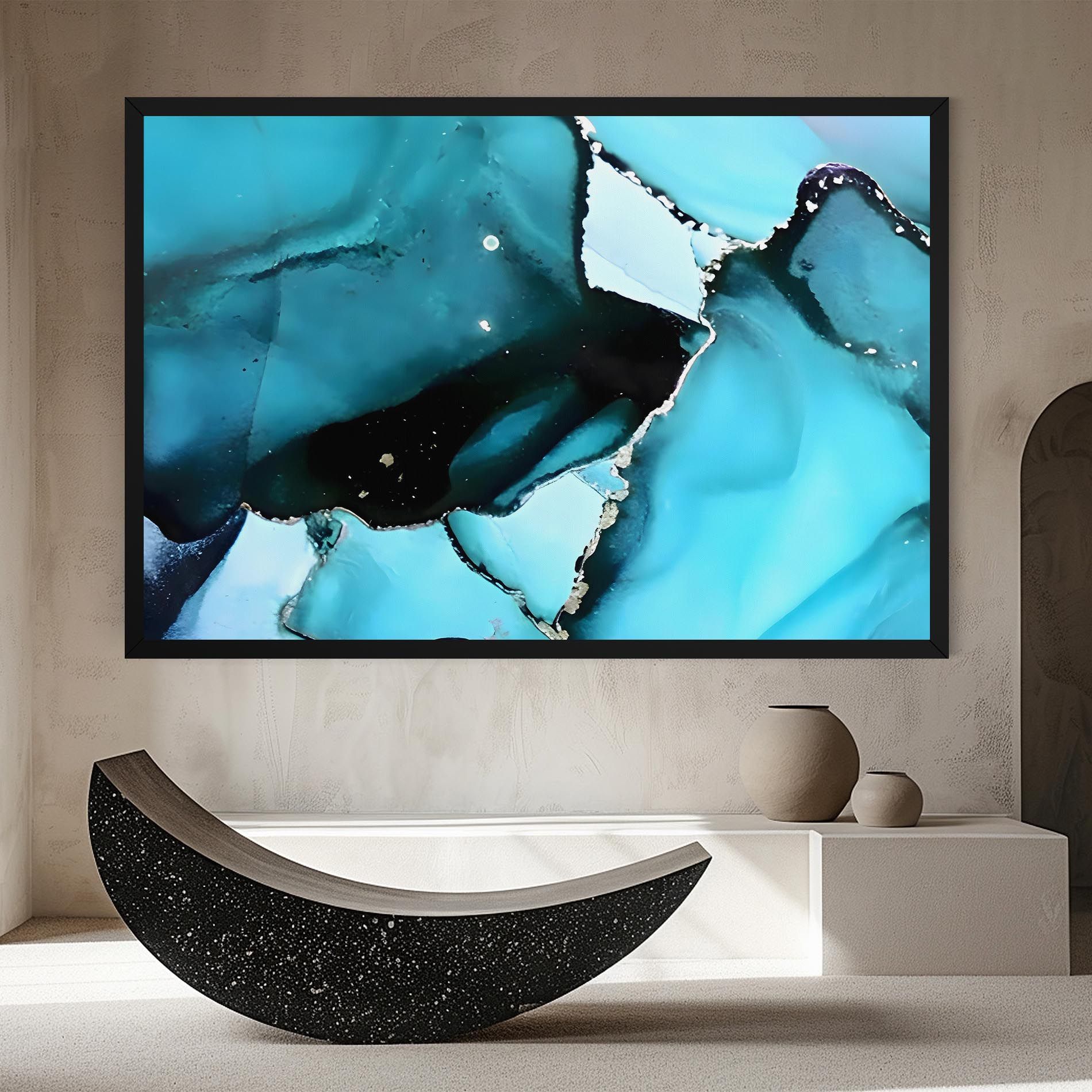 Blue Paint Marble mockup 8