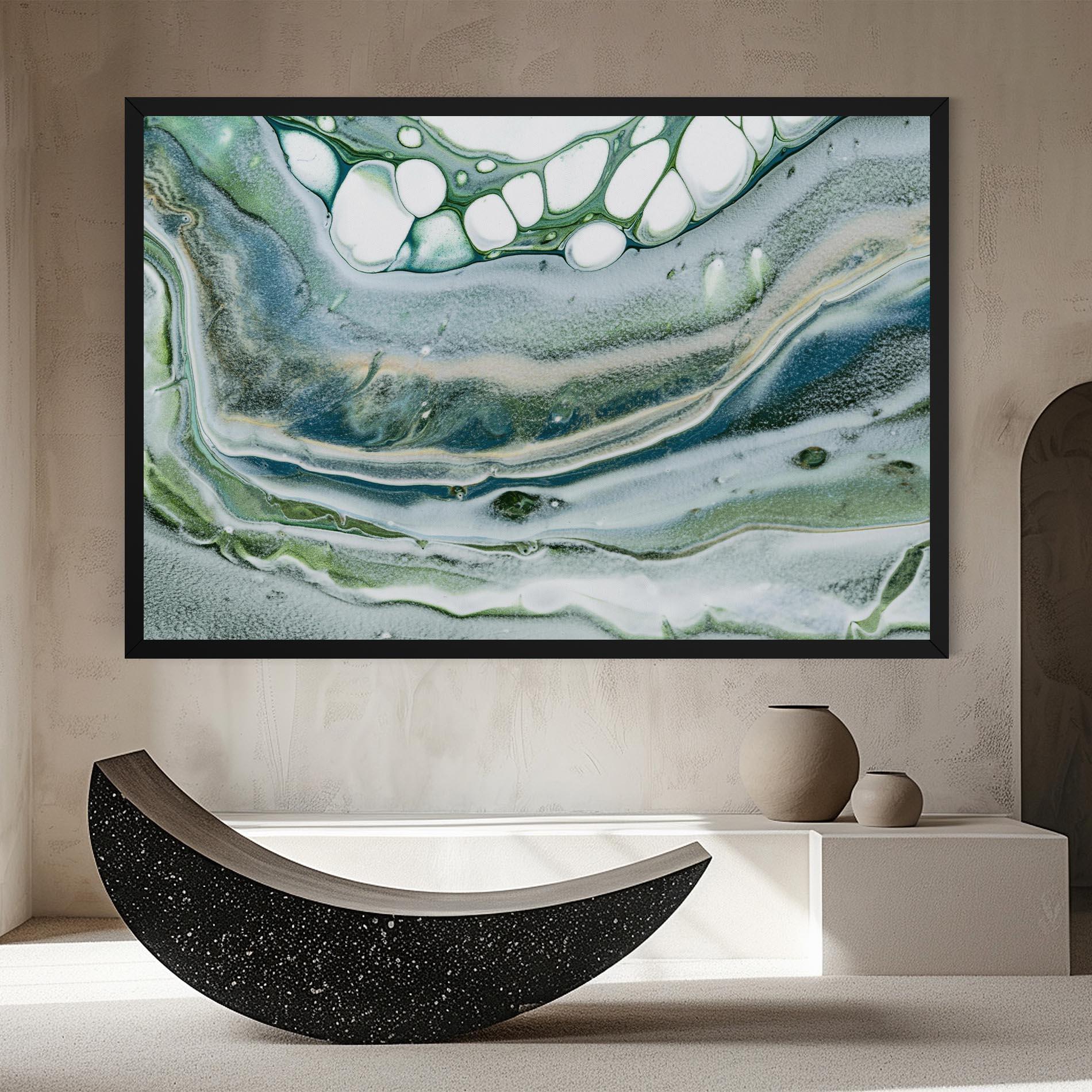 Tablou Canvas Dark Green Liquid mockup 8