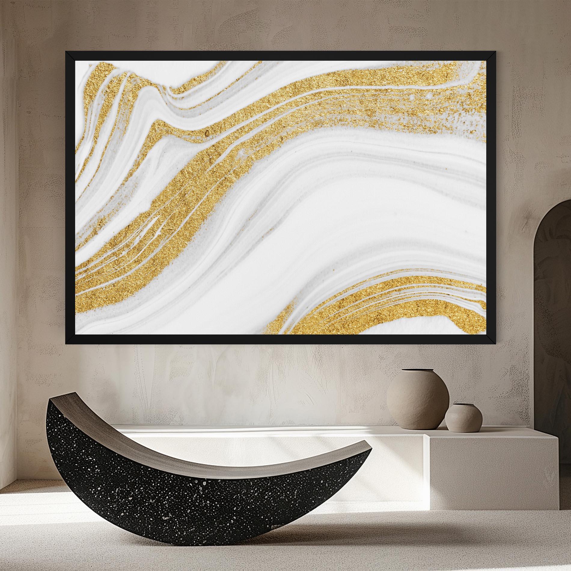 Tablou Canvas Gold Glitter Liquid mockup 8