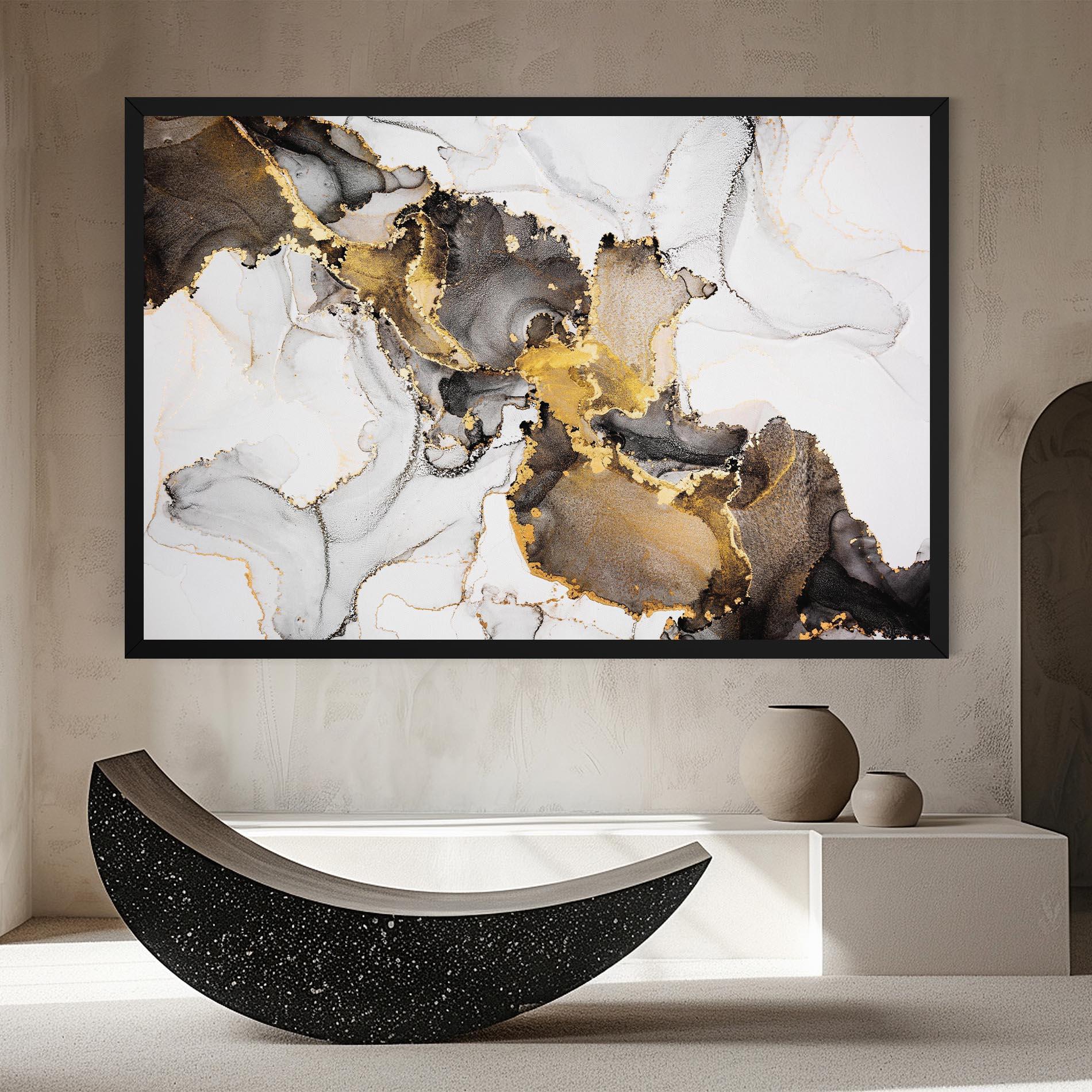 Tablou Canvas Golden Marble Shades mockup 8