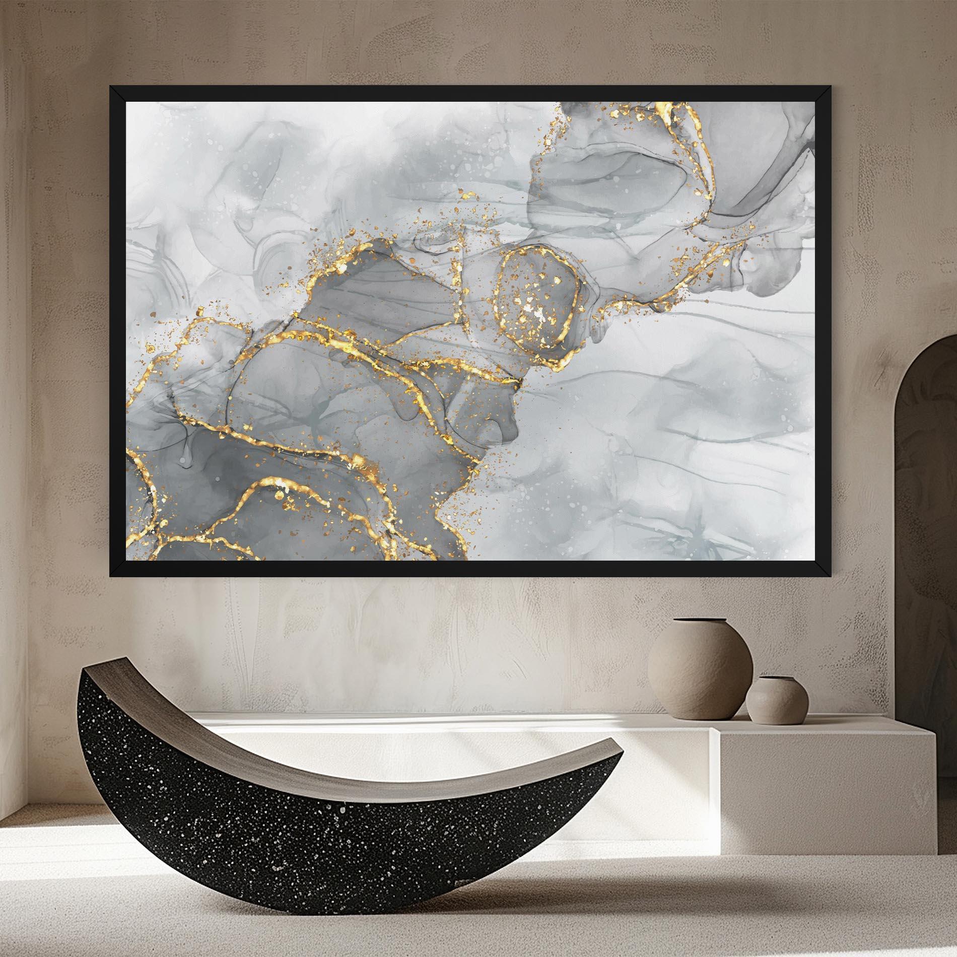 Tablou Canvas White Ink Marble mockup 8