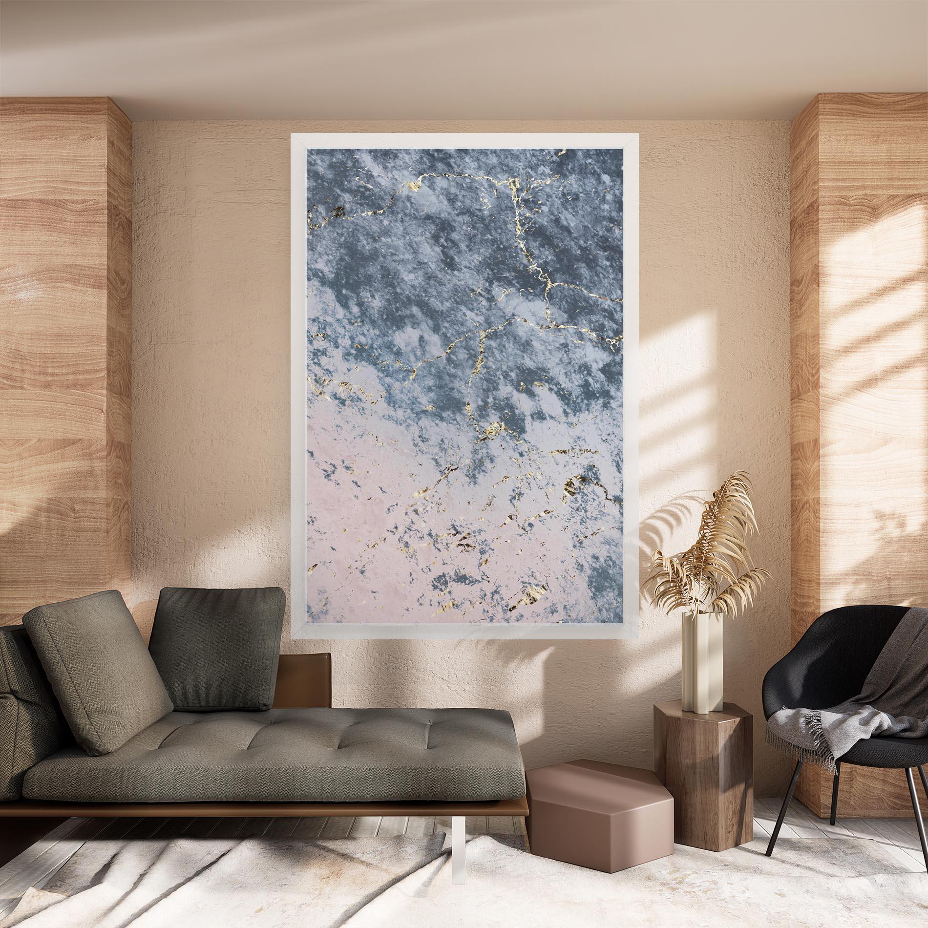 Tablou Canvas Blue Golden Lines mockup 8