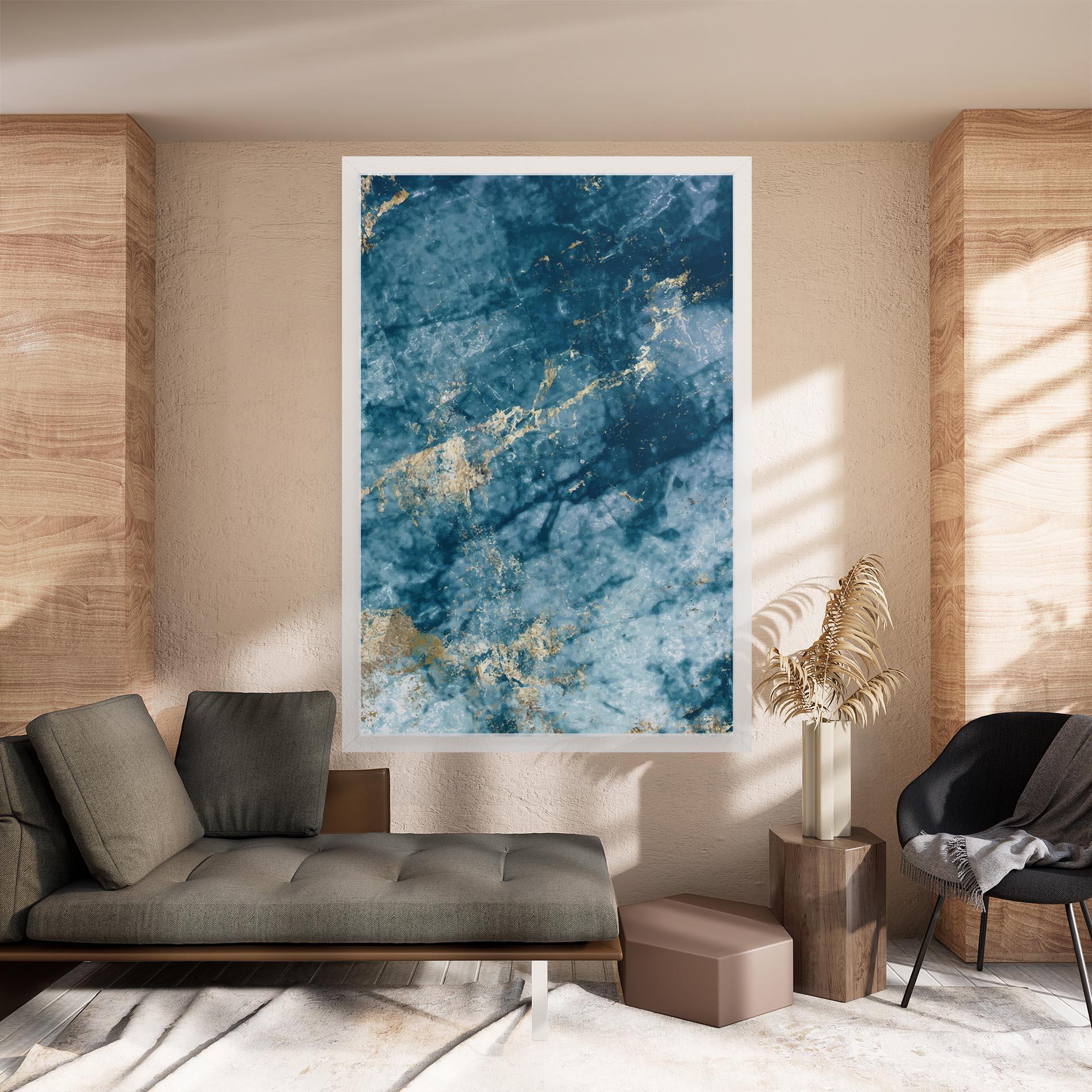 Tablou Canvas Blue Water Marble mockup 8