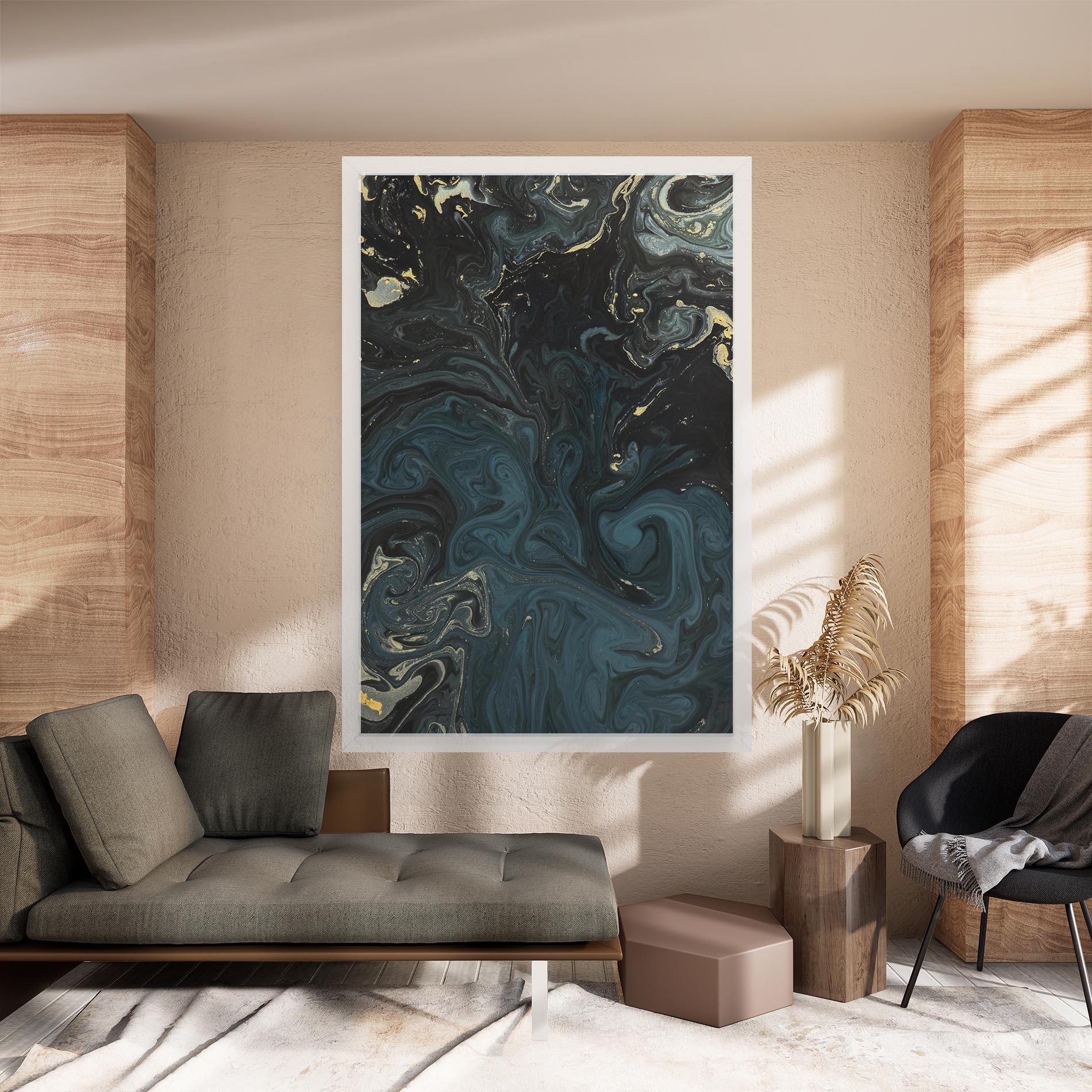 Tablou Canvas Dark Blue Marble mockup 8