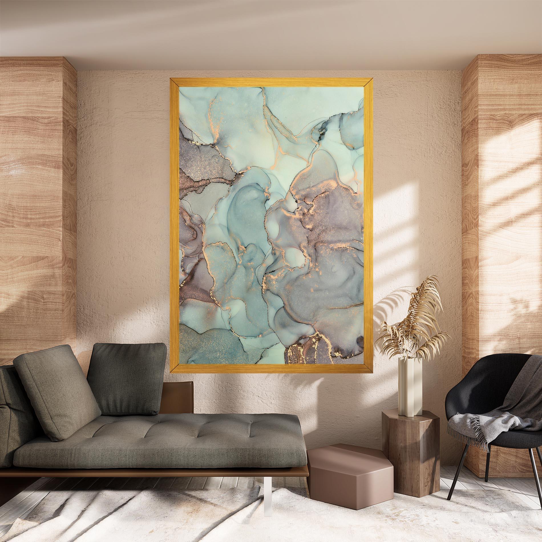 Tablou Canvas Abstract Turquoise Marble mockup 8