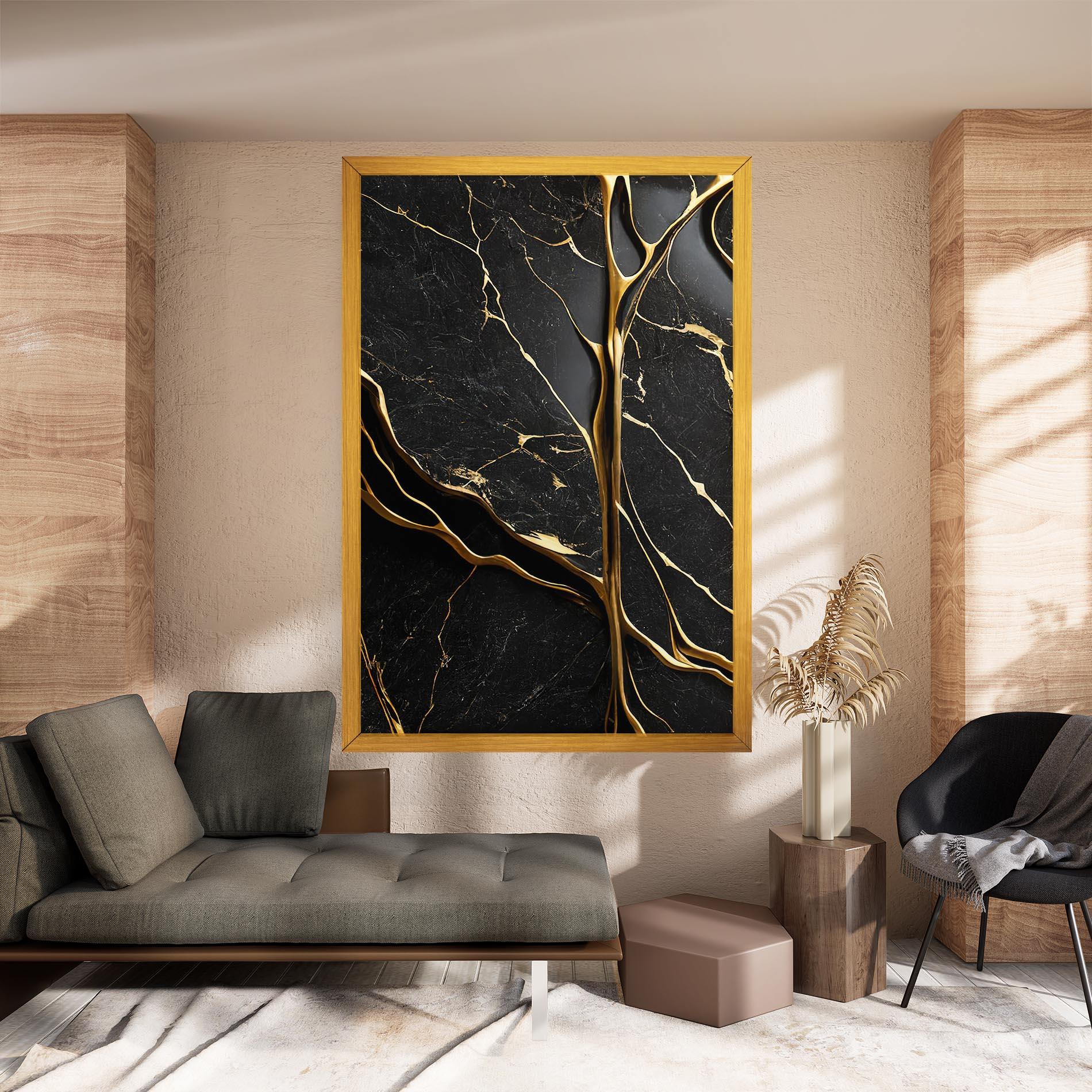 Tablou Canvas Black Square Marble mockup 8