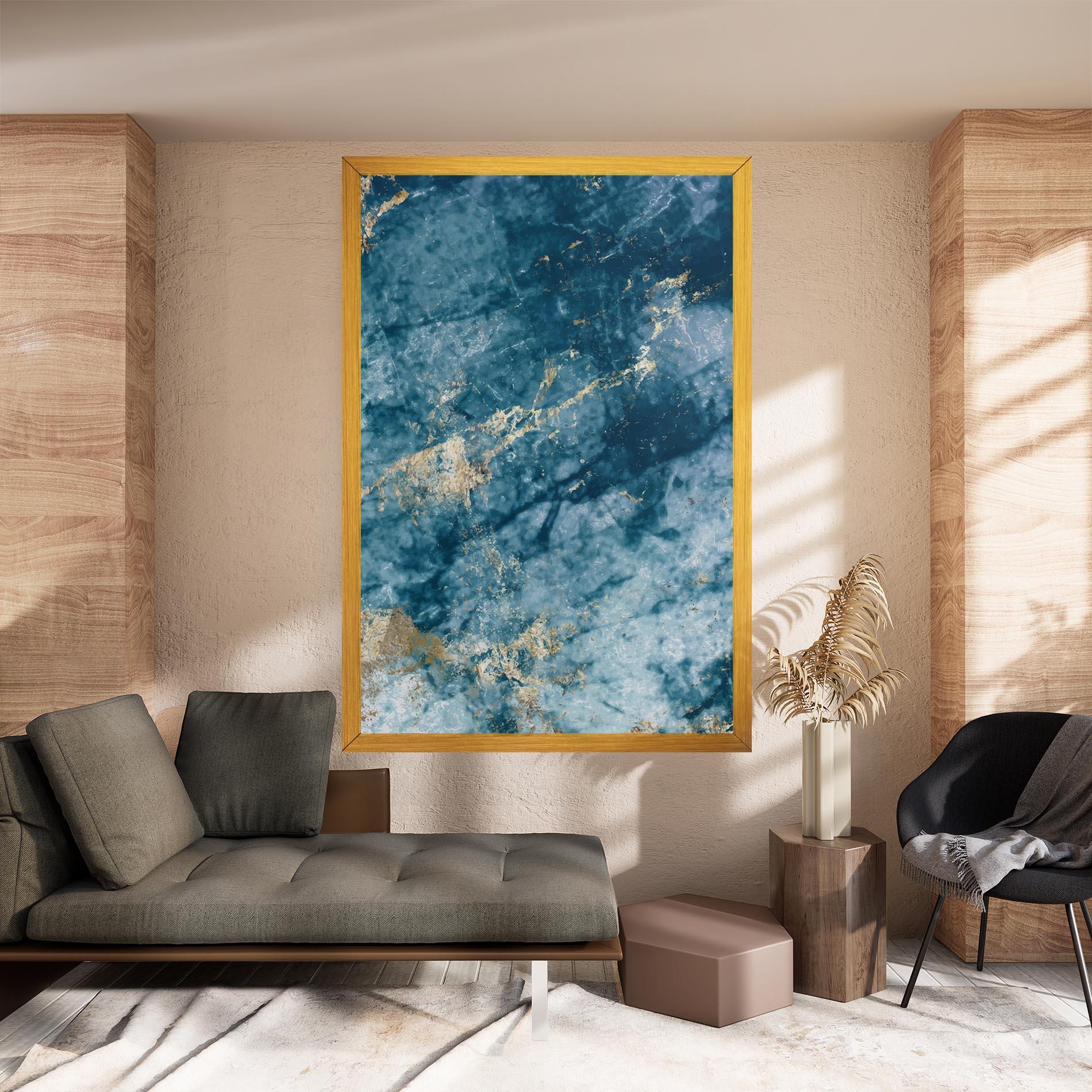 Tablou Canvas Blue Water Marble mockup 8