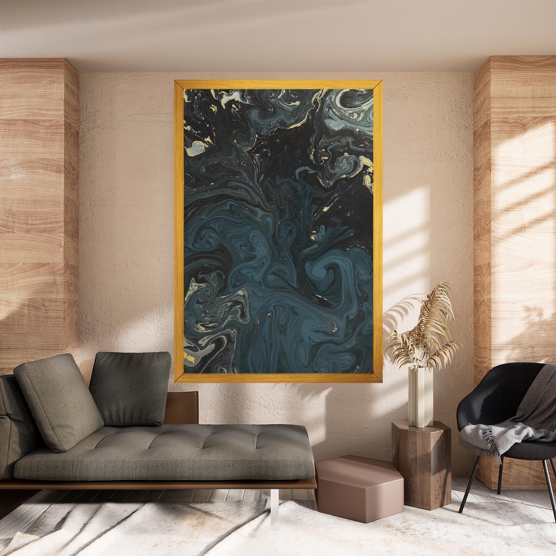 Tablou Canvas Dark Blue Marble mockup 8