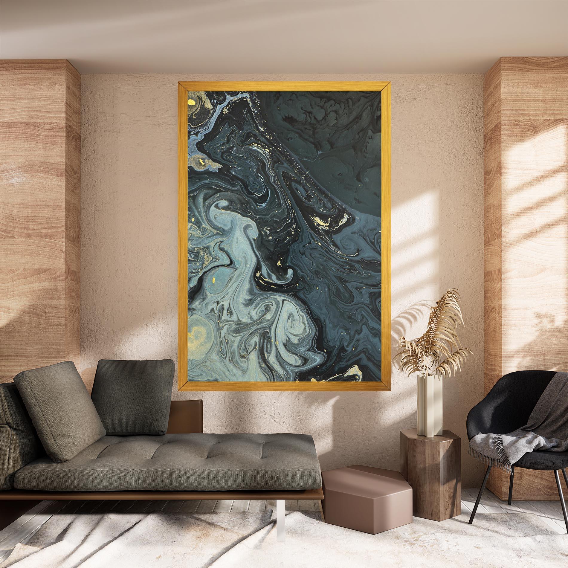 Tablou Canvas Dark Green Painting mockup 8