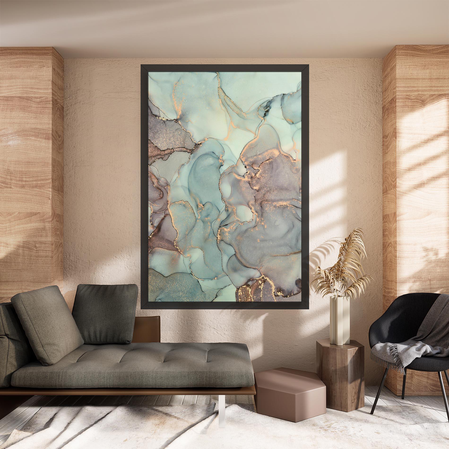 Tablou Canvas Abstract Turquoise Marble mockup 8