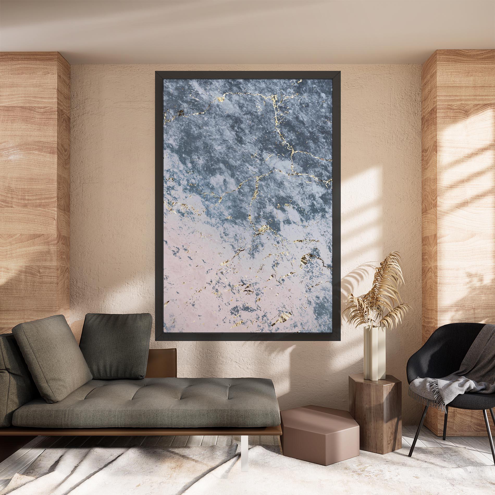 Tablou Canvas Blue Golden Lines mockup 8