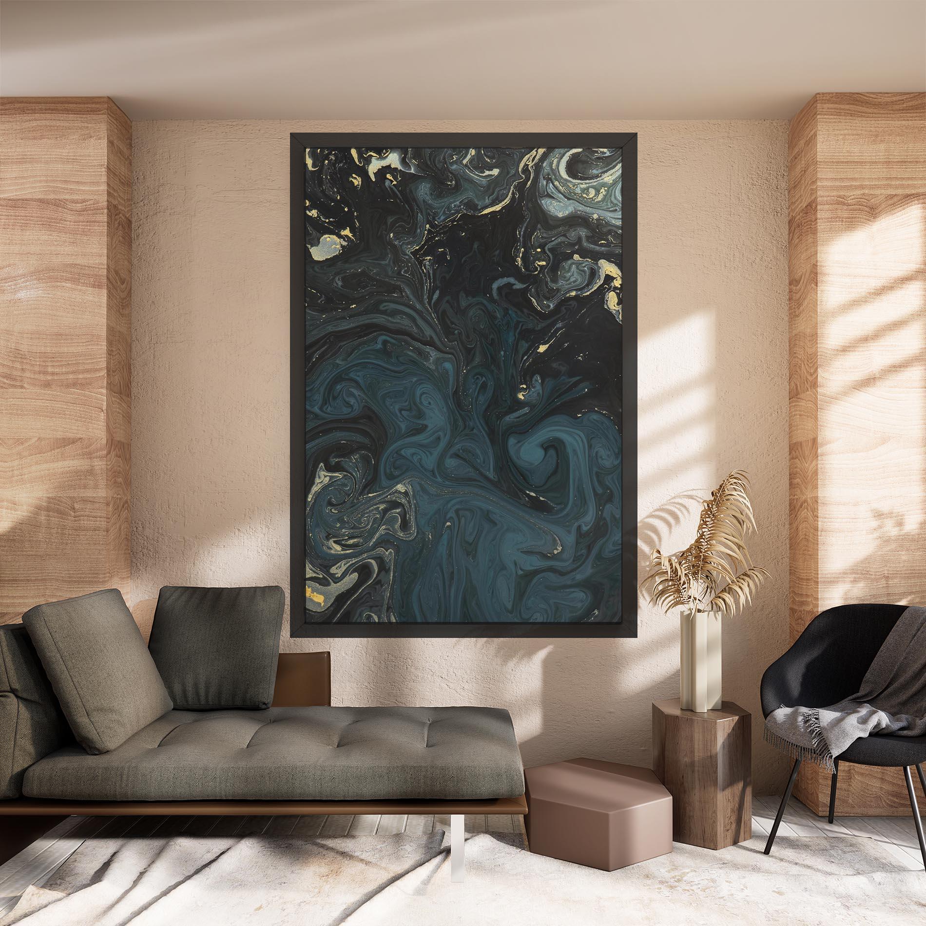 Tablou Canvas Dark Blue Marble mockup 8