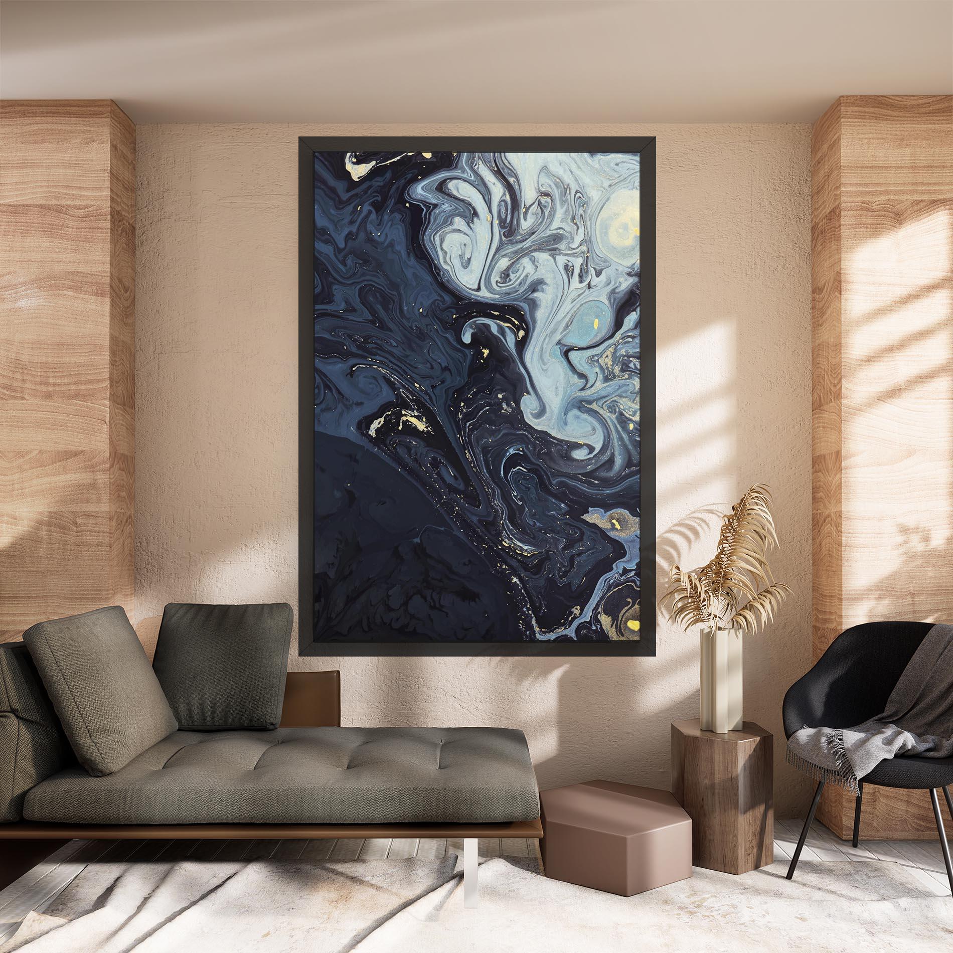 Tablou Canvas Dark Blue Painting mockup 8