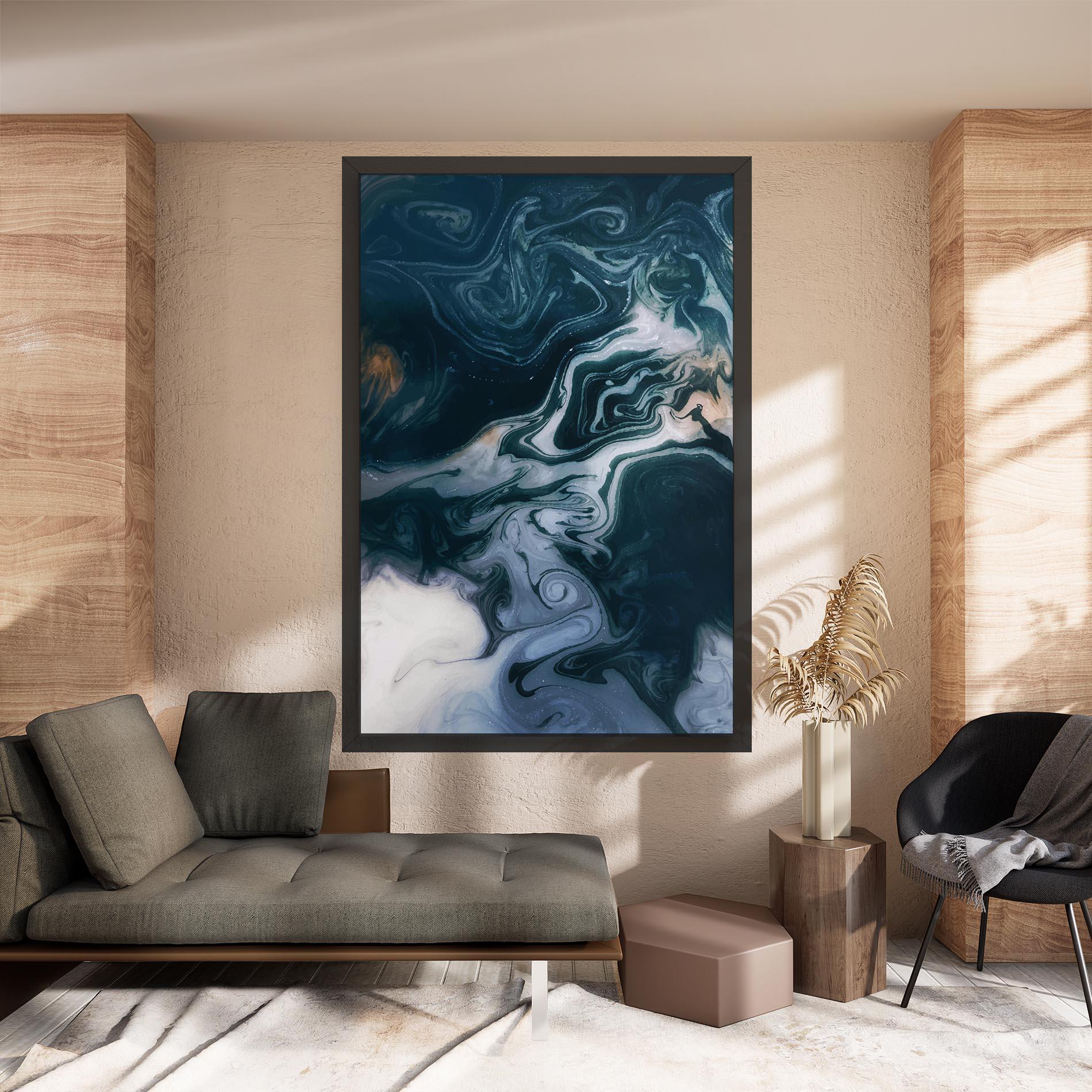 Tablou Canvas Dark Blue With White mockup 8