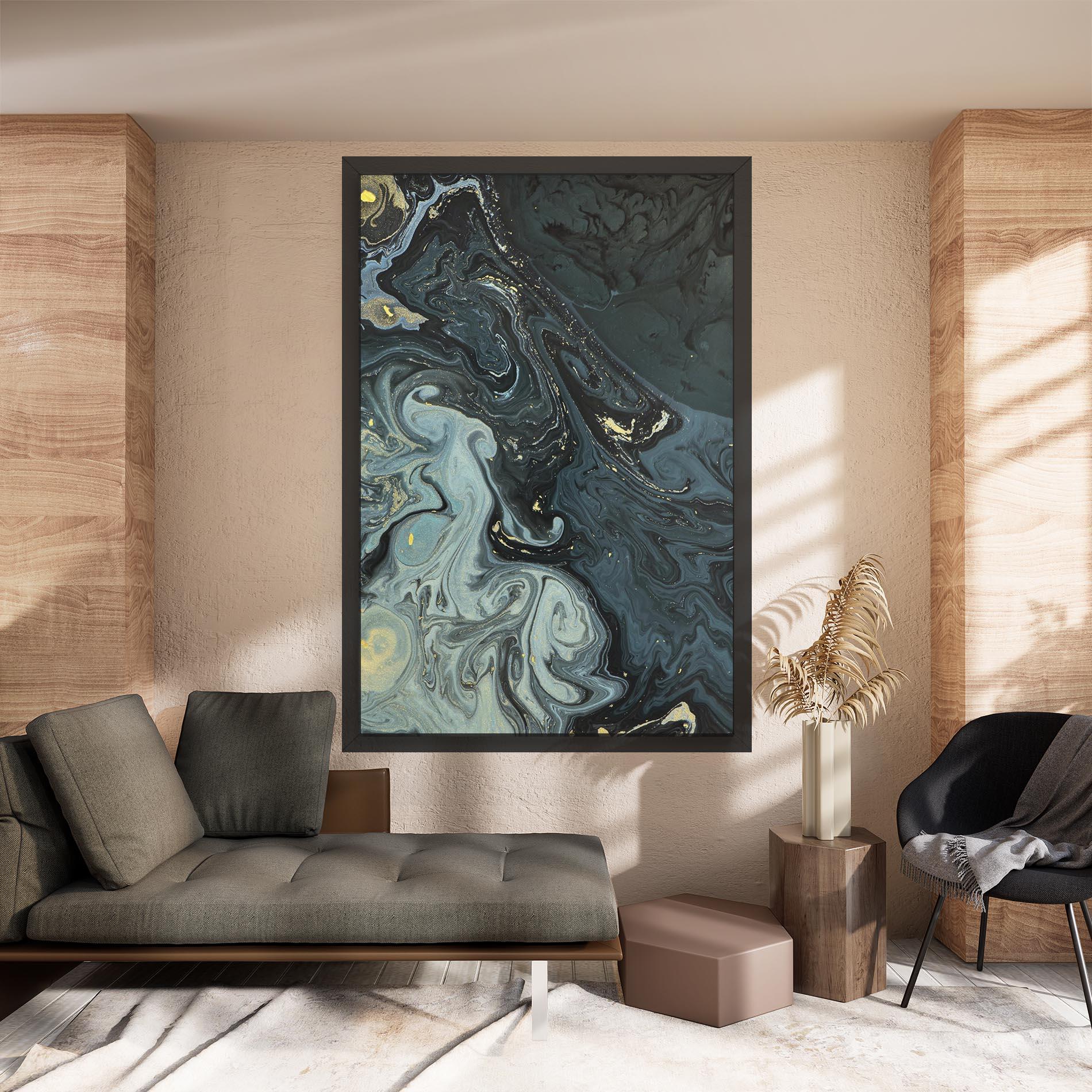 Tablou Canvas Dark Green Painting mockup 8