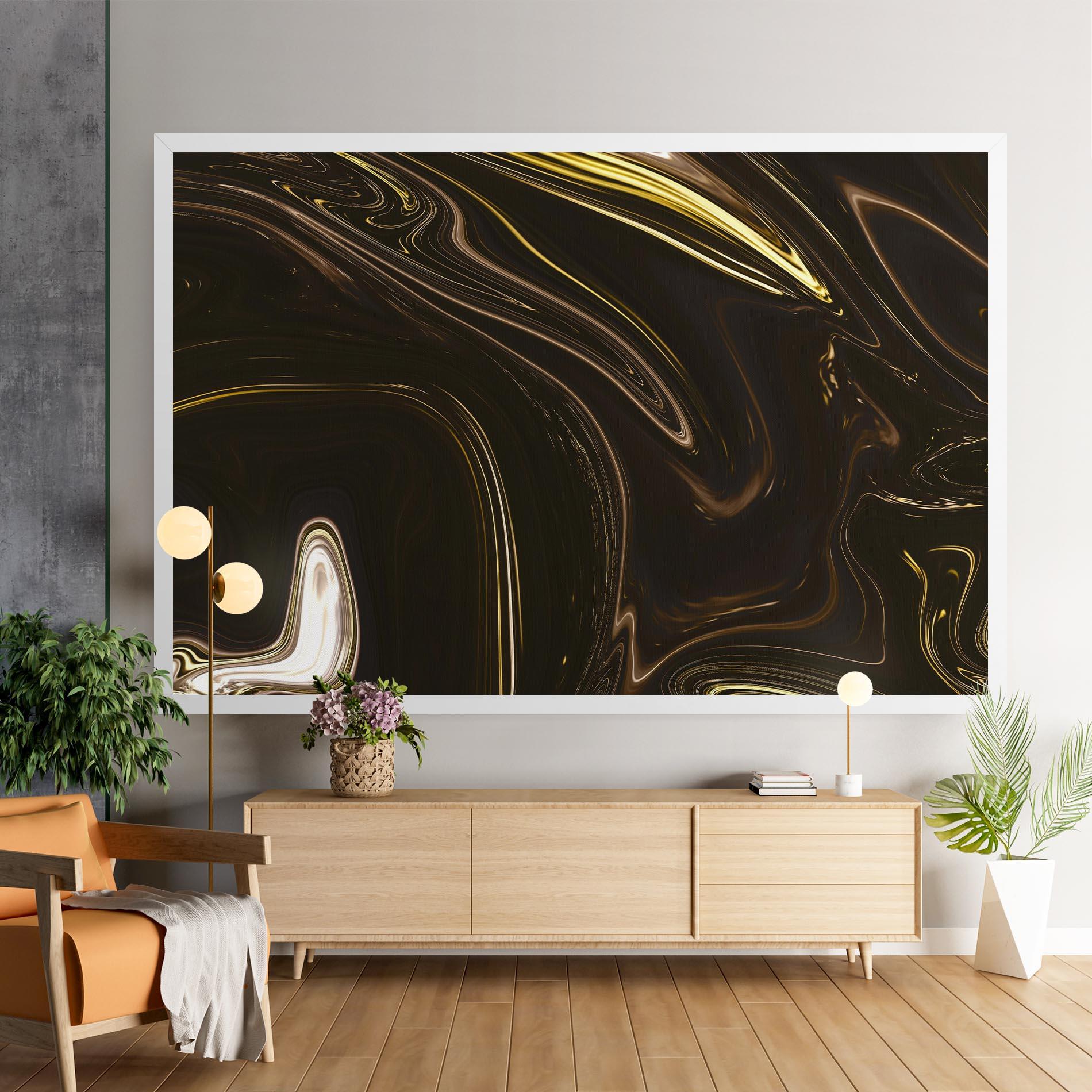 Tablou Canvas Black Gold Marble mockup 9