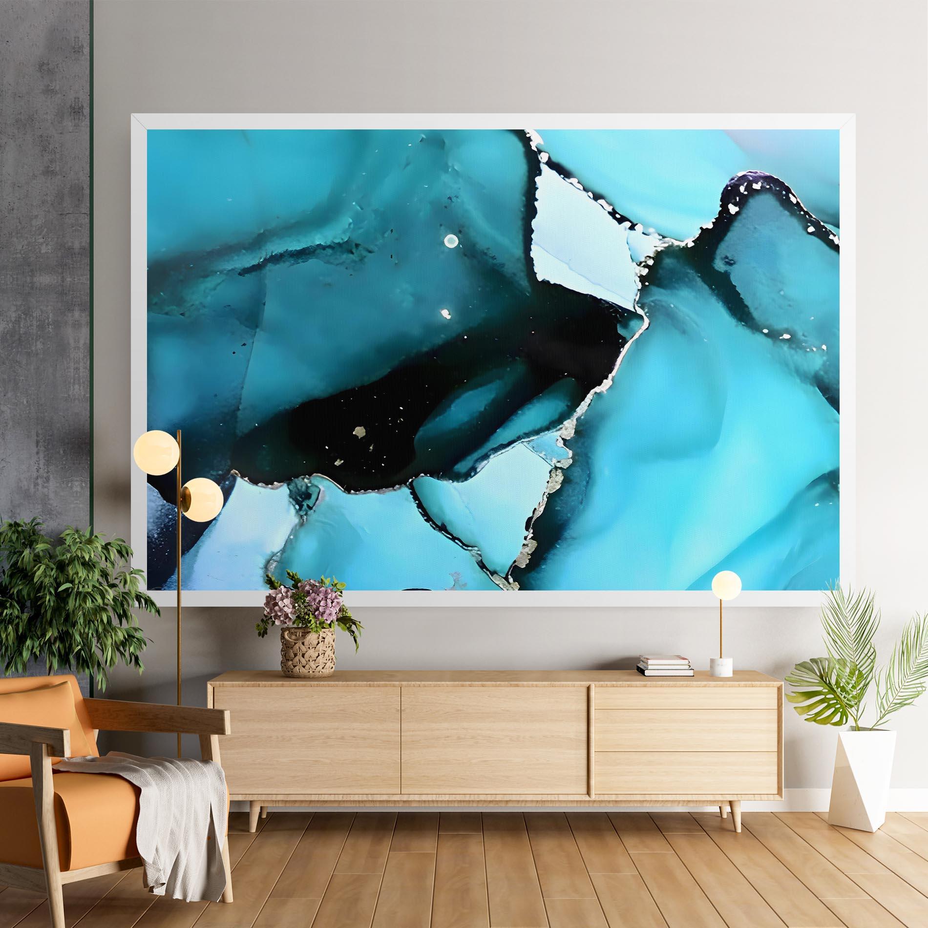 Tablou Canvas Blue Paint Marble mockup 9