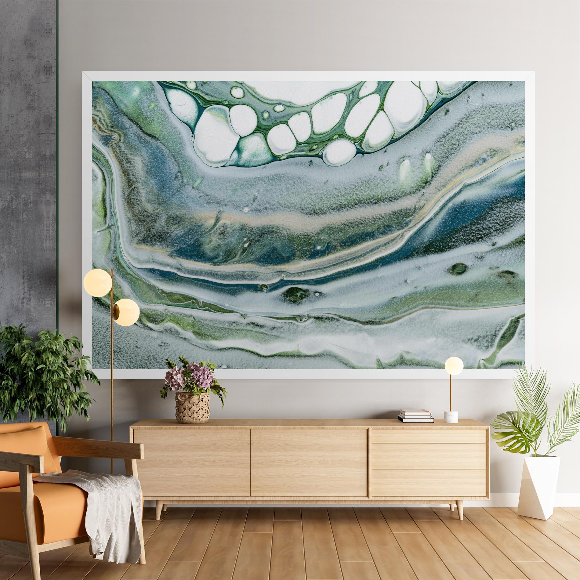 Tablou Canvas Dark Green Liquid mockup 9