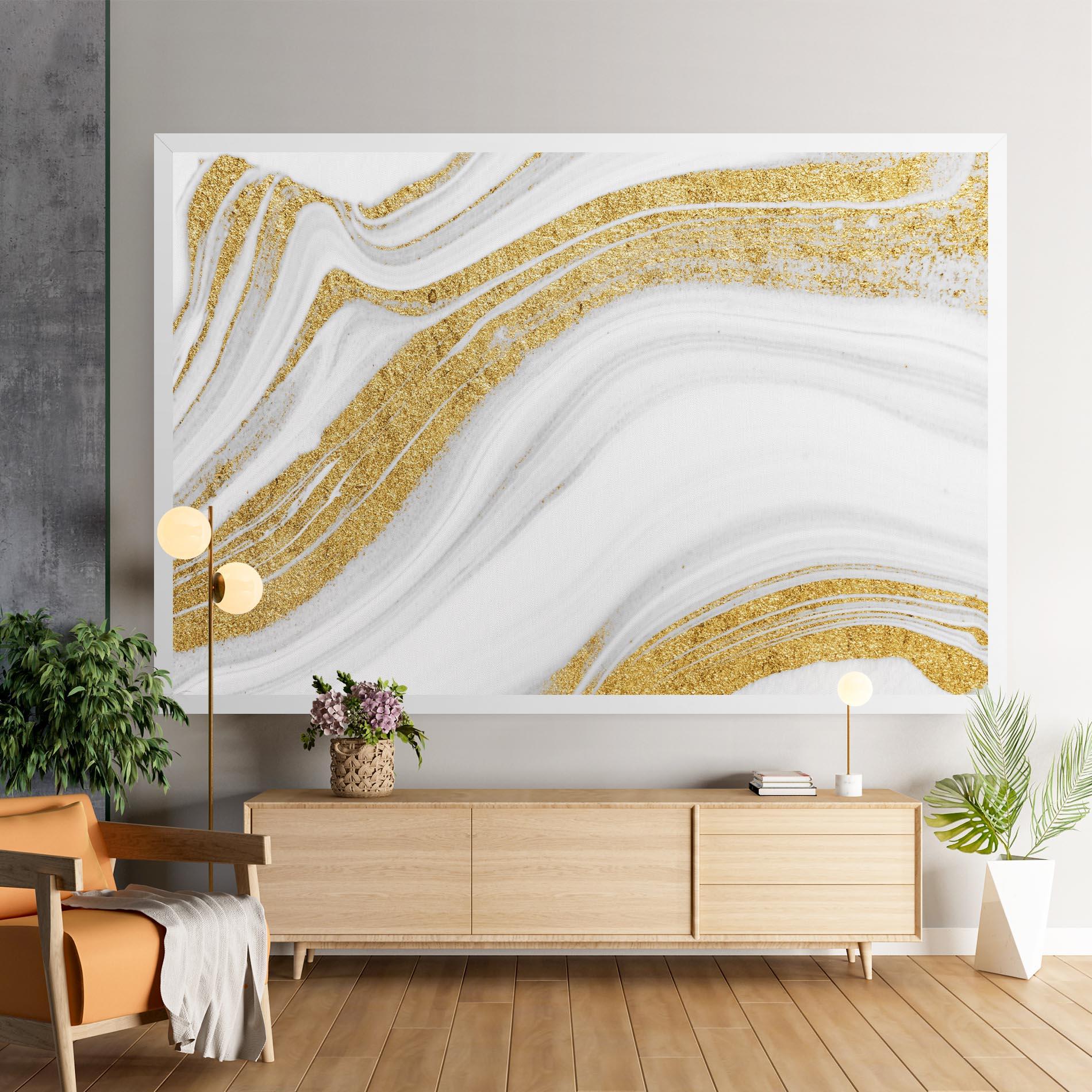Tablou Canvas Gold Glitter Liquid mockup 9