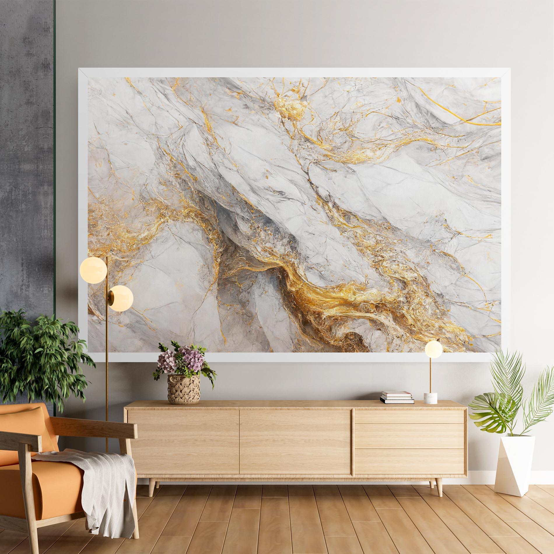 Tablou Canvas Gold Liquid Grey Marble mockup 9