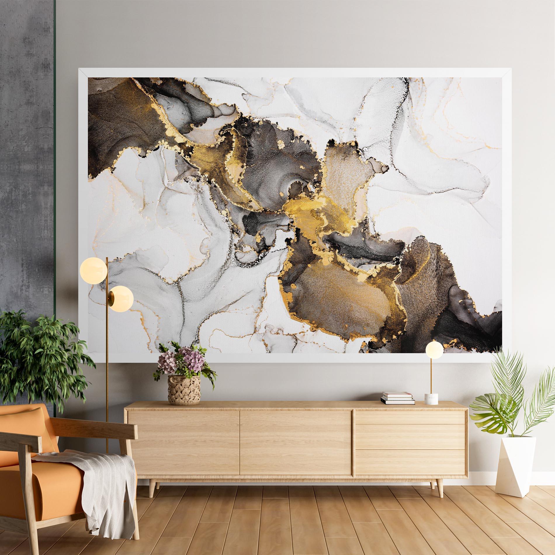 Tablou Canvas Golden Marble Shades mockup 9
