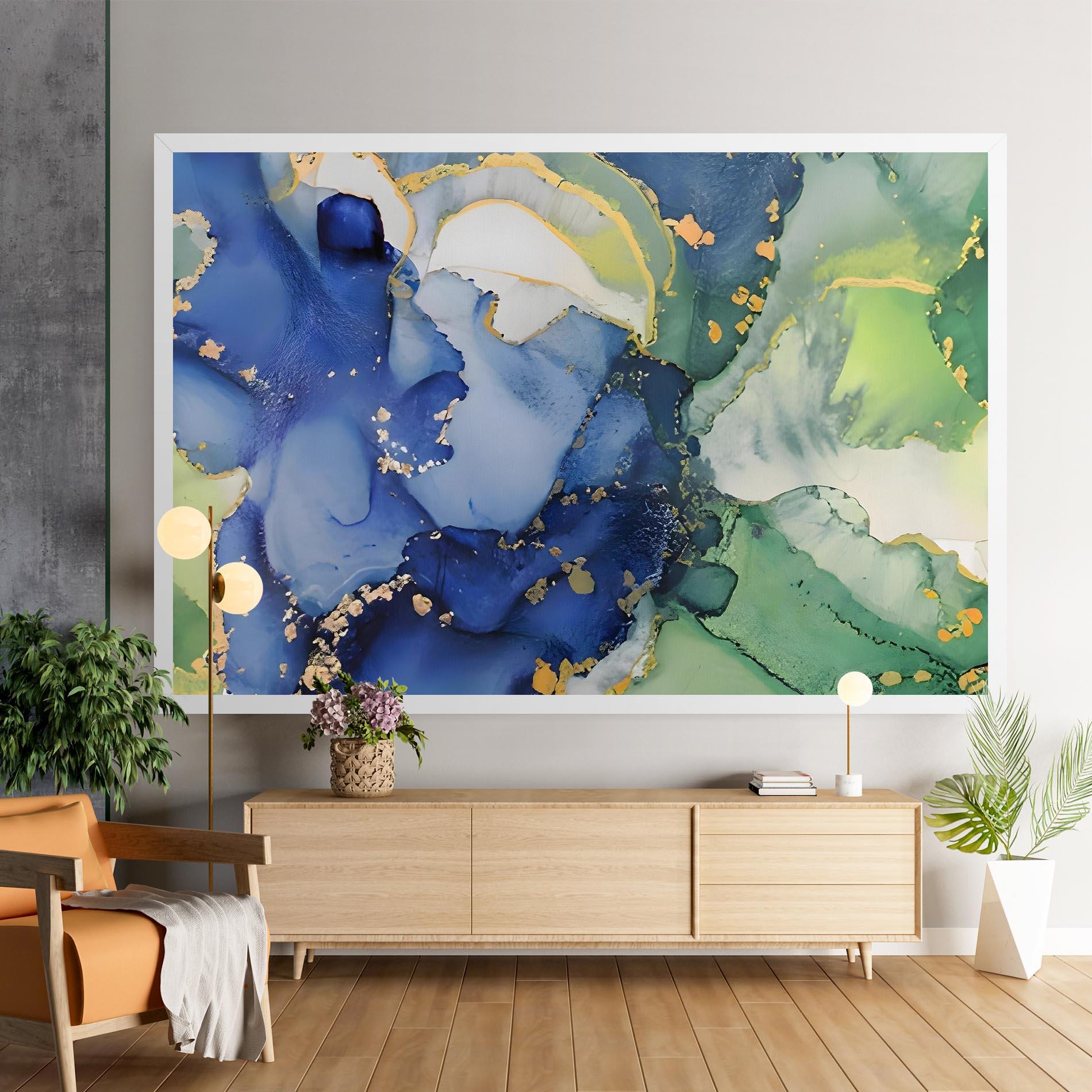 Tablou Canvas Green Paint Marble mockup 9