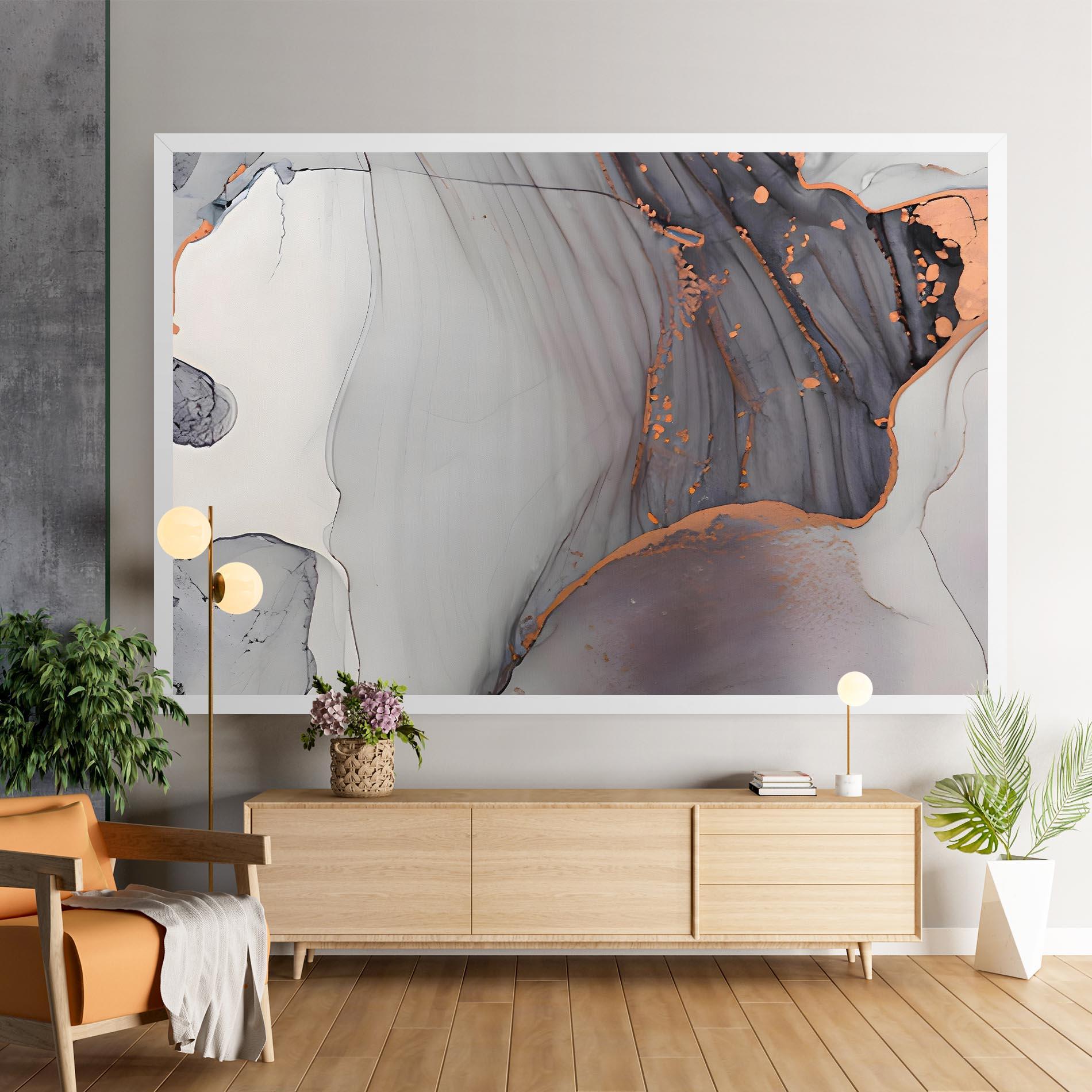 Tablou Canvas Grey Pink Liquid Marble mockup 9