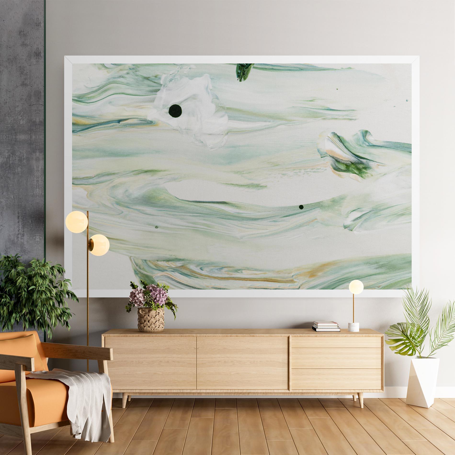 Tablou Canvas Light Green Painting mockup 9
