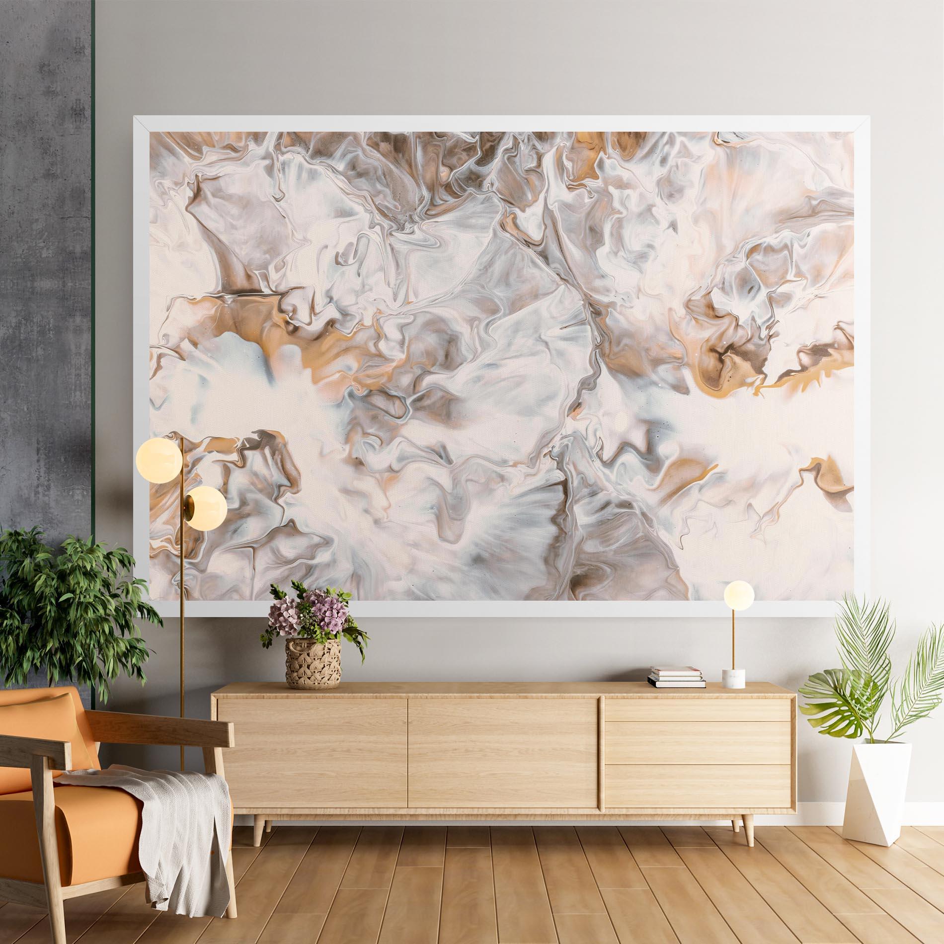 Tablou Canvas White Gold Abstract mockup 9