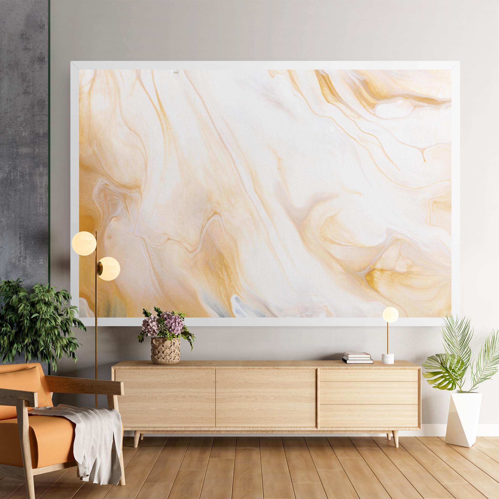 Tablou Canvas White Yellow Marble mockup 9