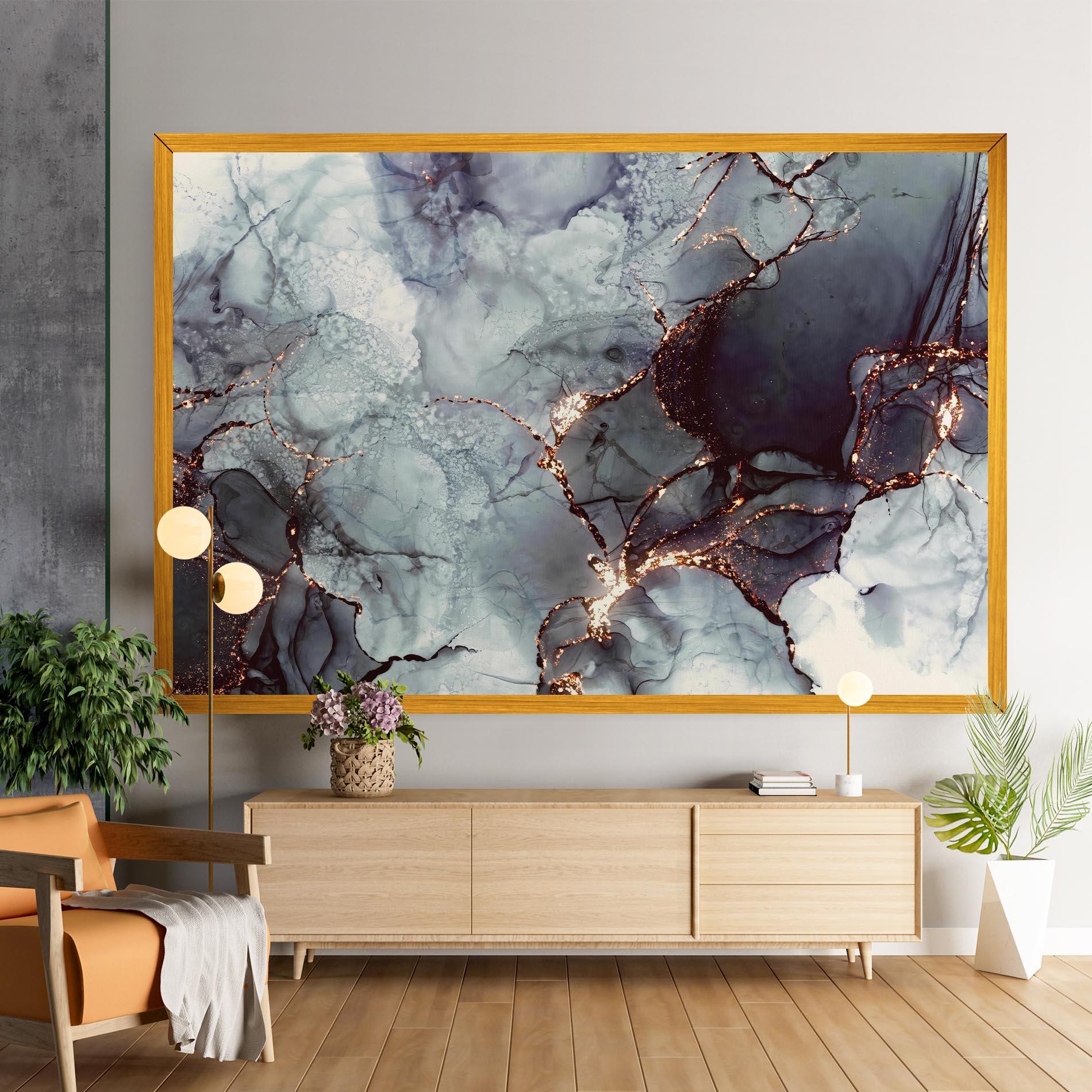 Tablou Canvas Abstract Gold Path mockup 9