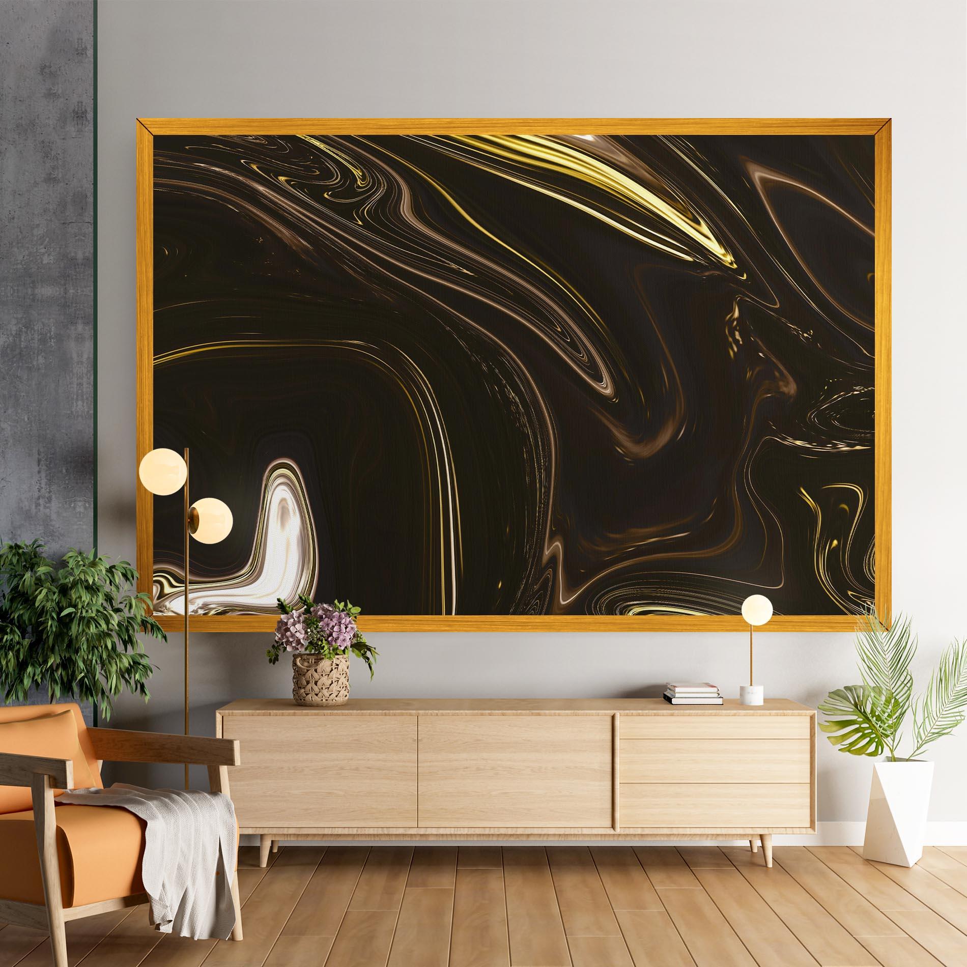 Tablou Canvas Black Gold Marble mockup 9