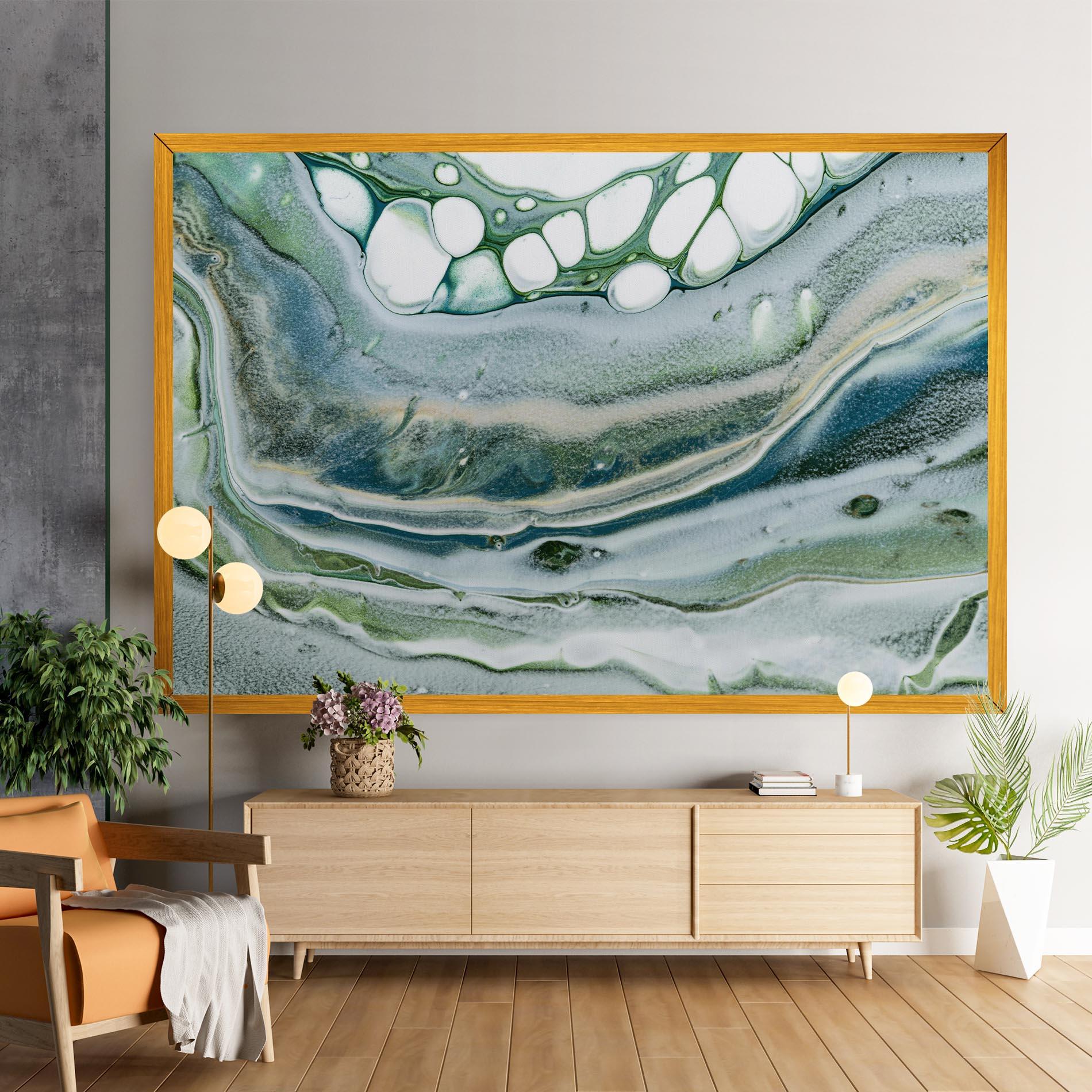 Tablou Canvas Dark Green Liquid mockup 9