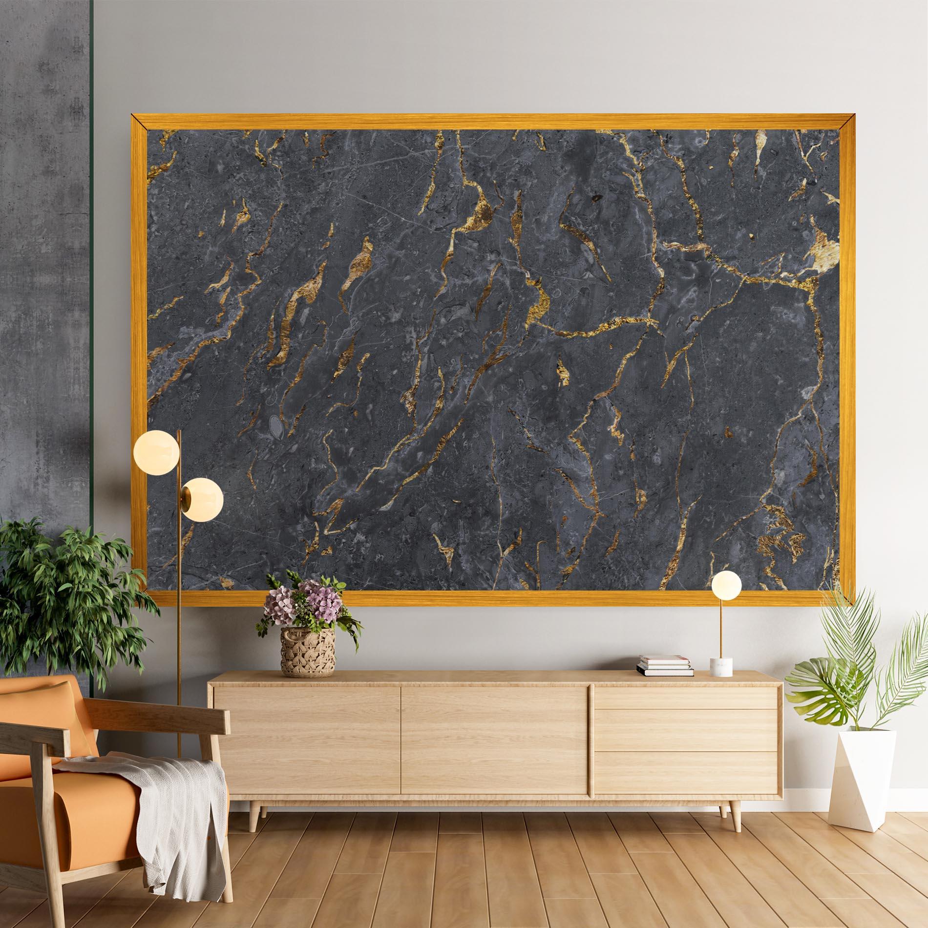 Tablou Canvas Gold Grey Marble mockup 9