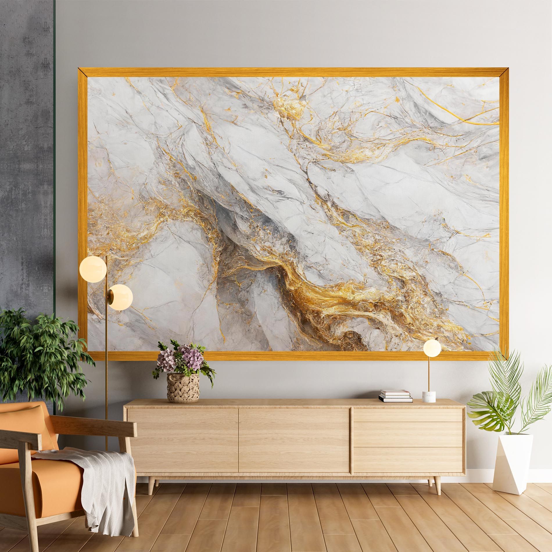Gold Liquid Grey Marble mockup 9