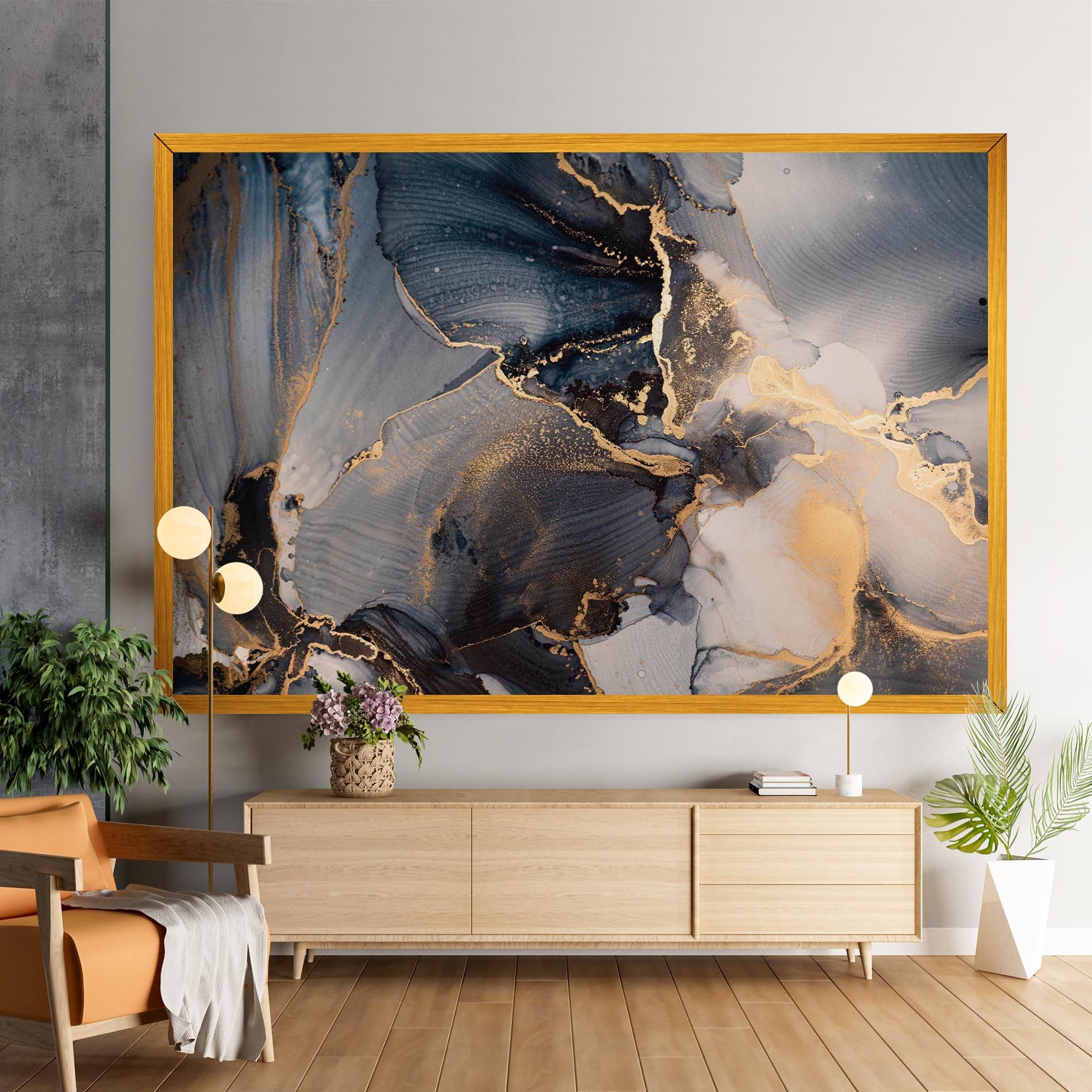 Golden Abstract Marble mockup 9