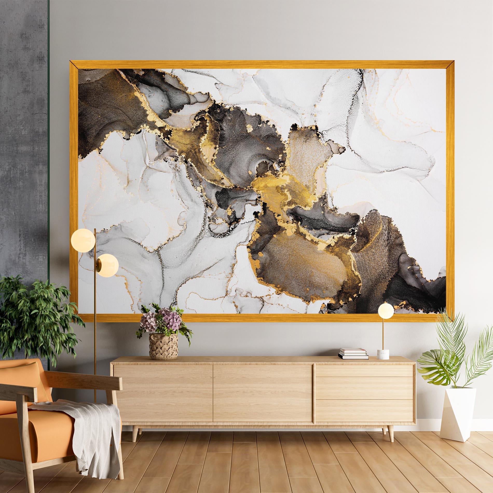 Tablou Canvas Golden Marble Shades mockup 9