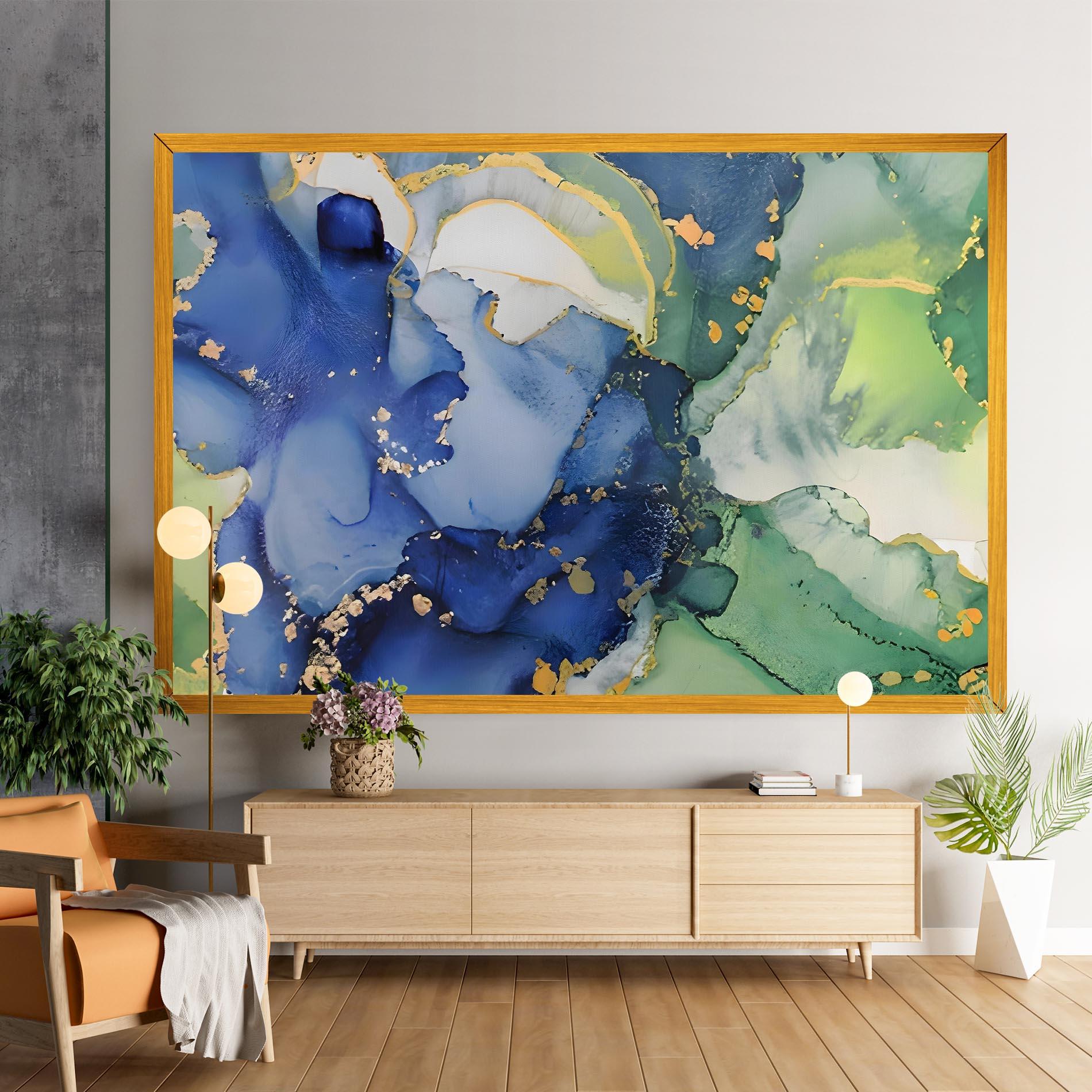 Tablou Canvas Green Paint Marble mockup 9